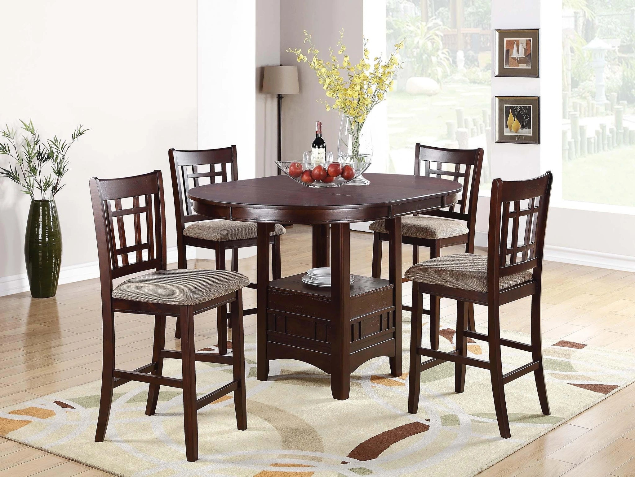 Sfvnco Counter Height Table in Cherry Finish