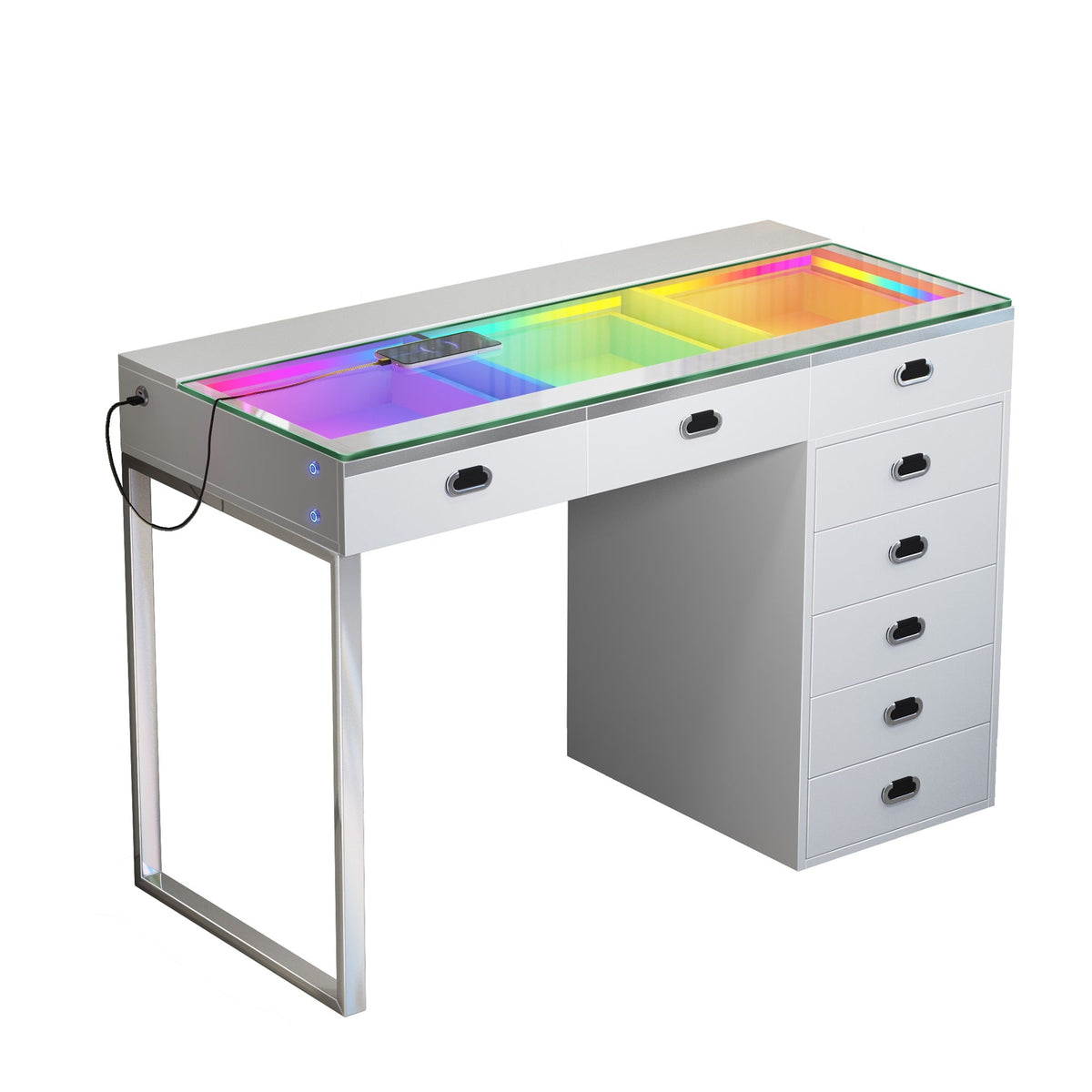 VANITII Chelsea Vanity Desk With 8 Storage Drawers
