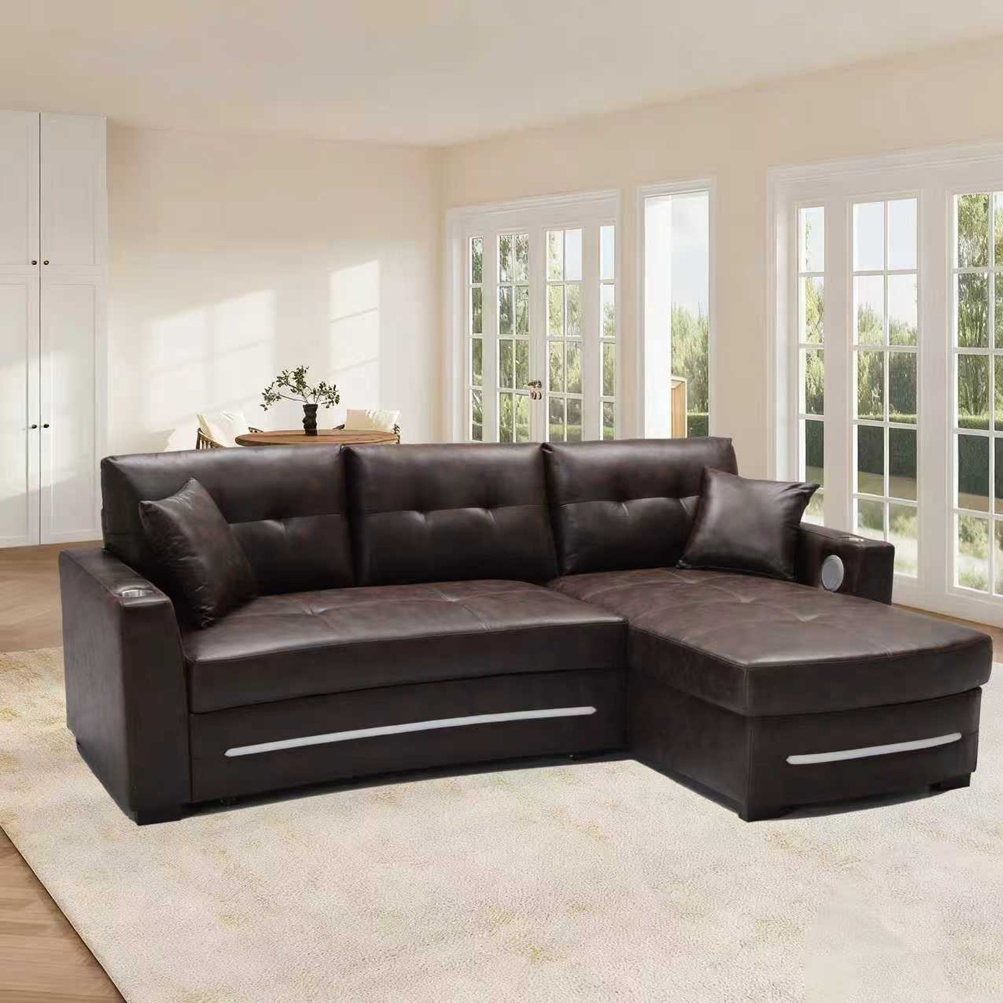 L-Shape sofa with storage and Pull-out bed-1369 R&L