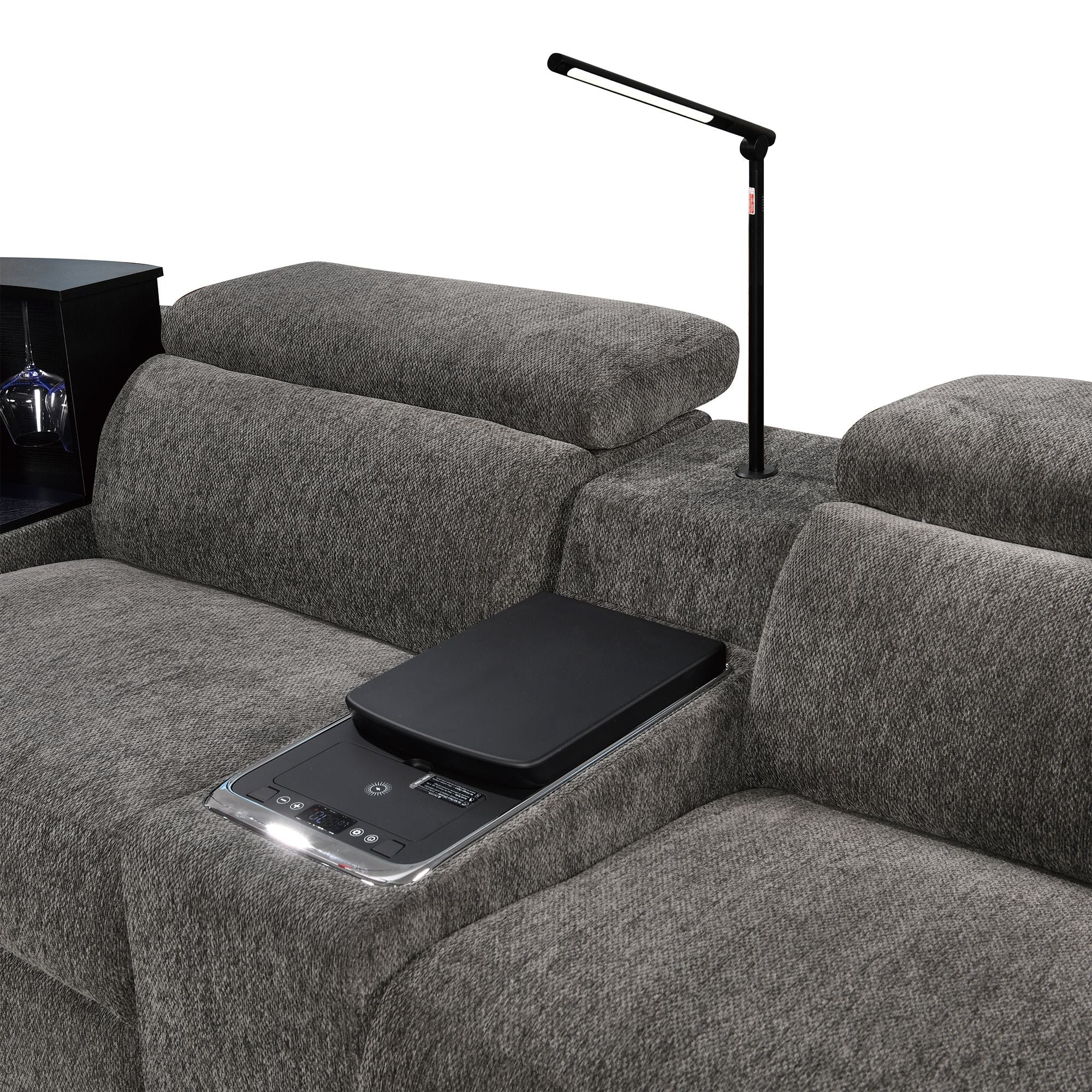 Power Recliner Fabric Sectional MC3028 Dark Gray