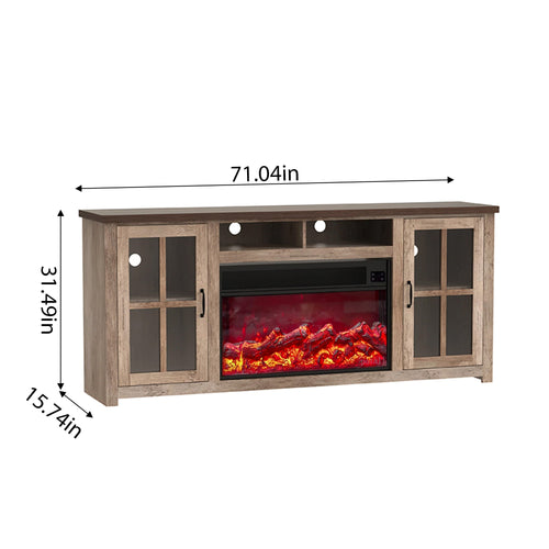 Fully Assembled 72" TV stand with an electronic fireplace (HZ03)