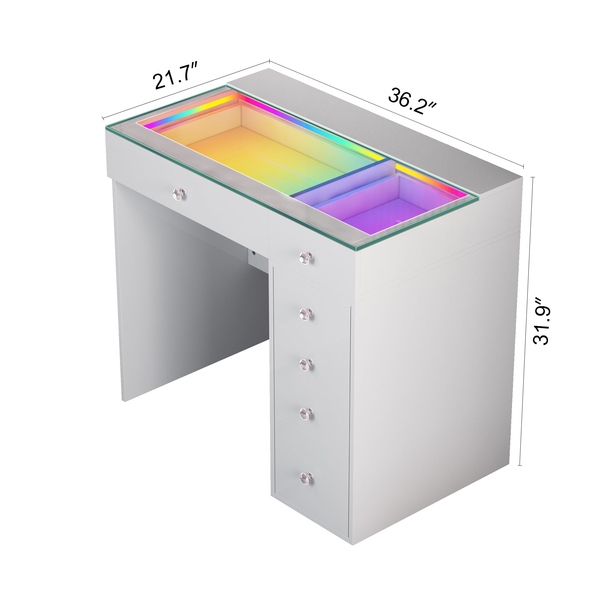 VANITII Mini Diana Vanity Desk- 6 Storage Drawers
