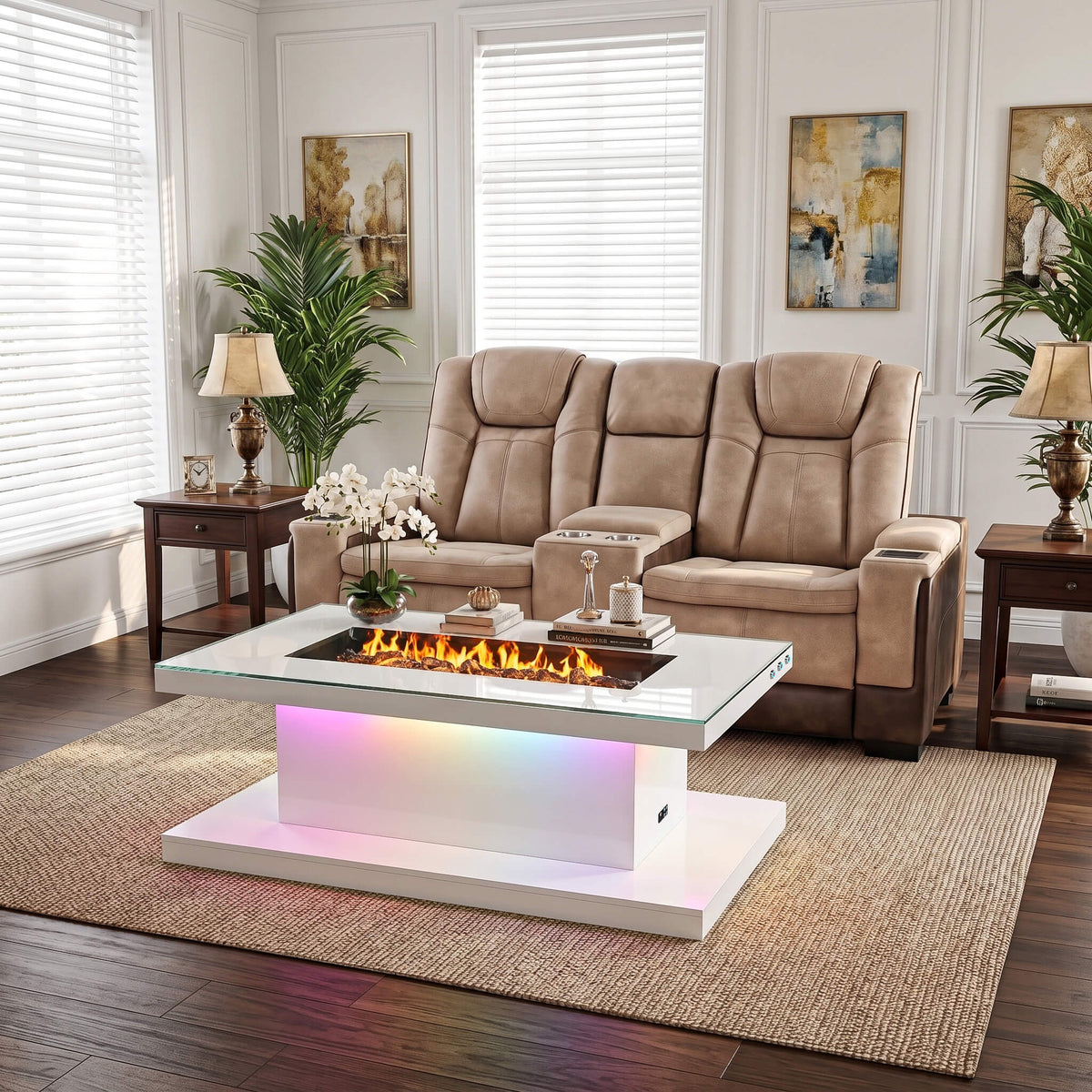 Kelly Coffee Table with Realistic Flame Effect