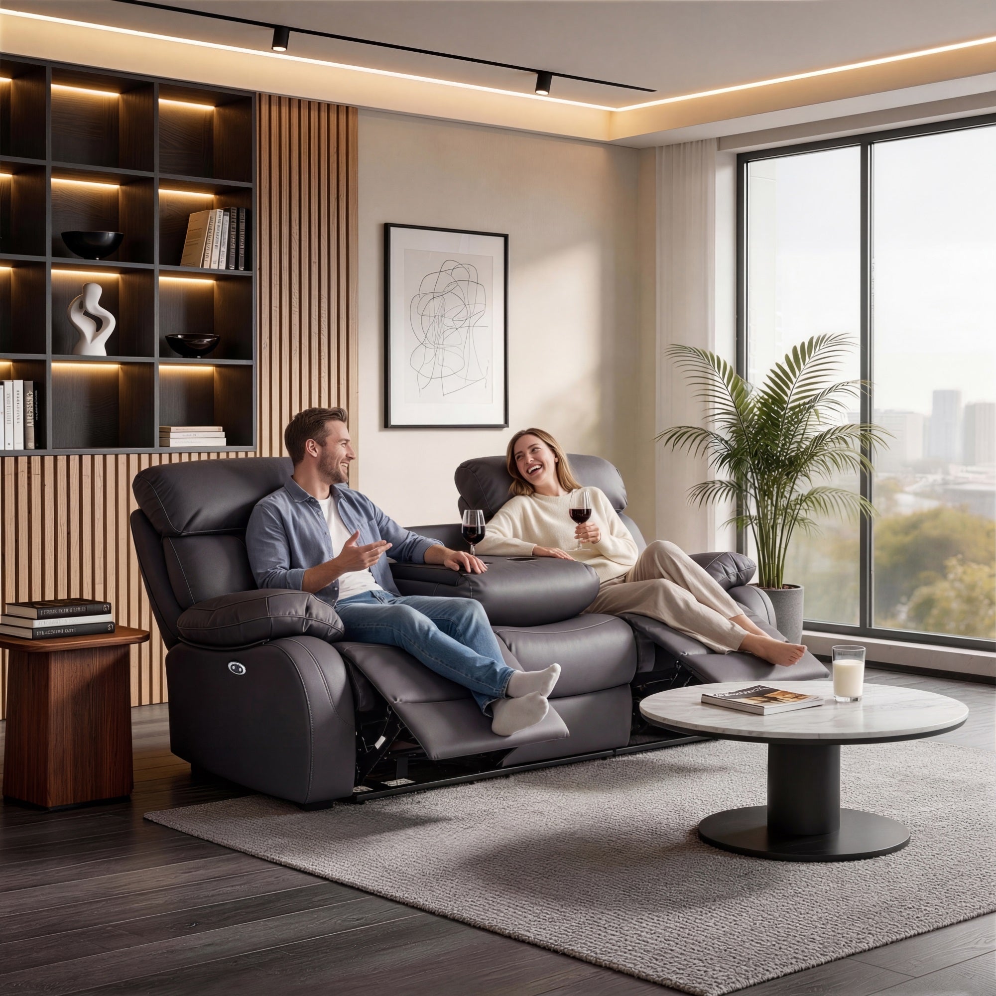 Power Recliner Sofa MR2041W Gray