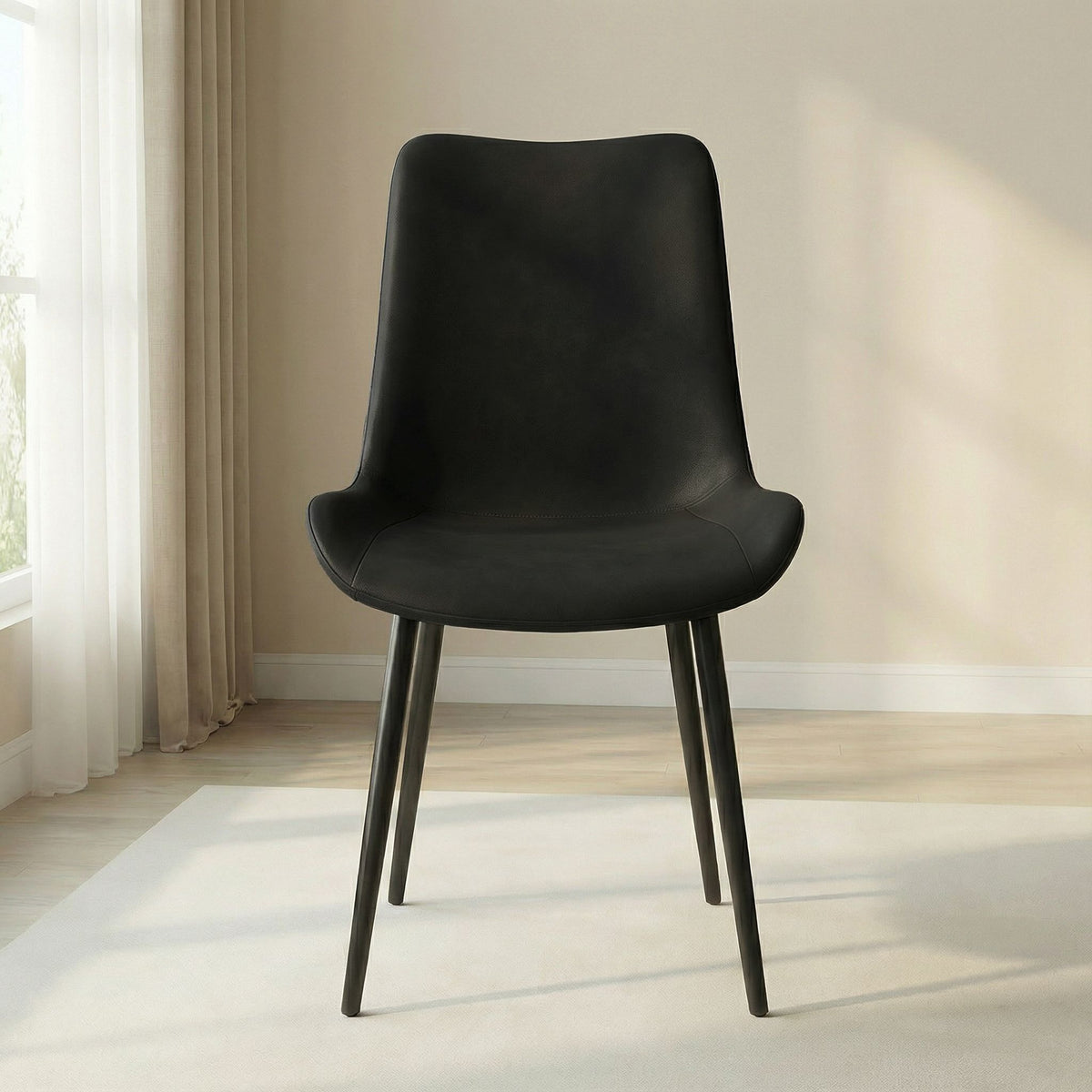 Black PU iron chair 4PCS/CTN