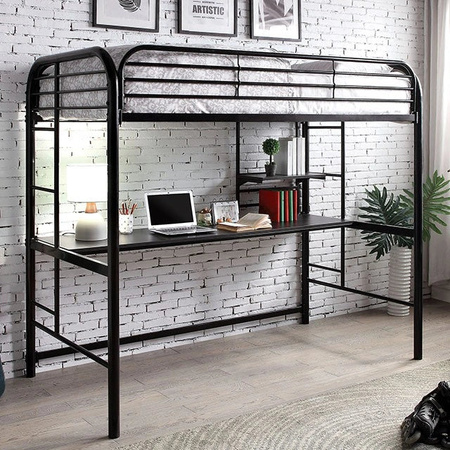 Opal Iii Black Twin Loft Bed