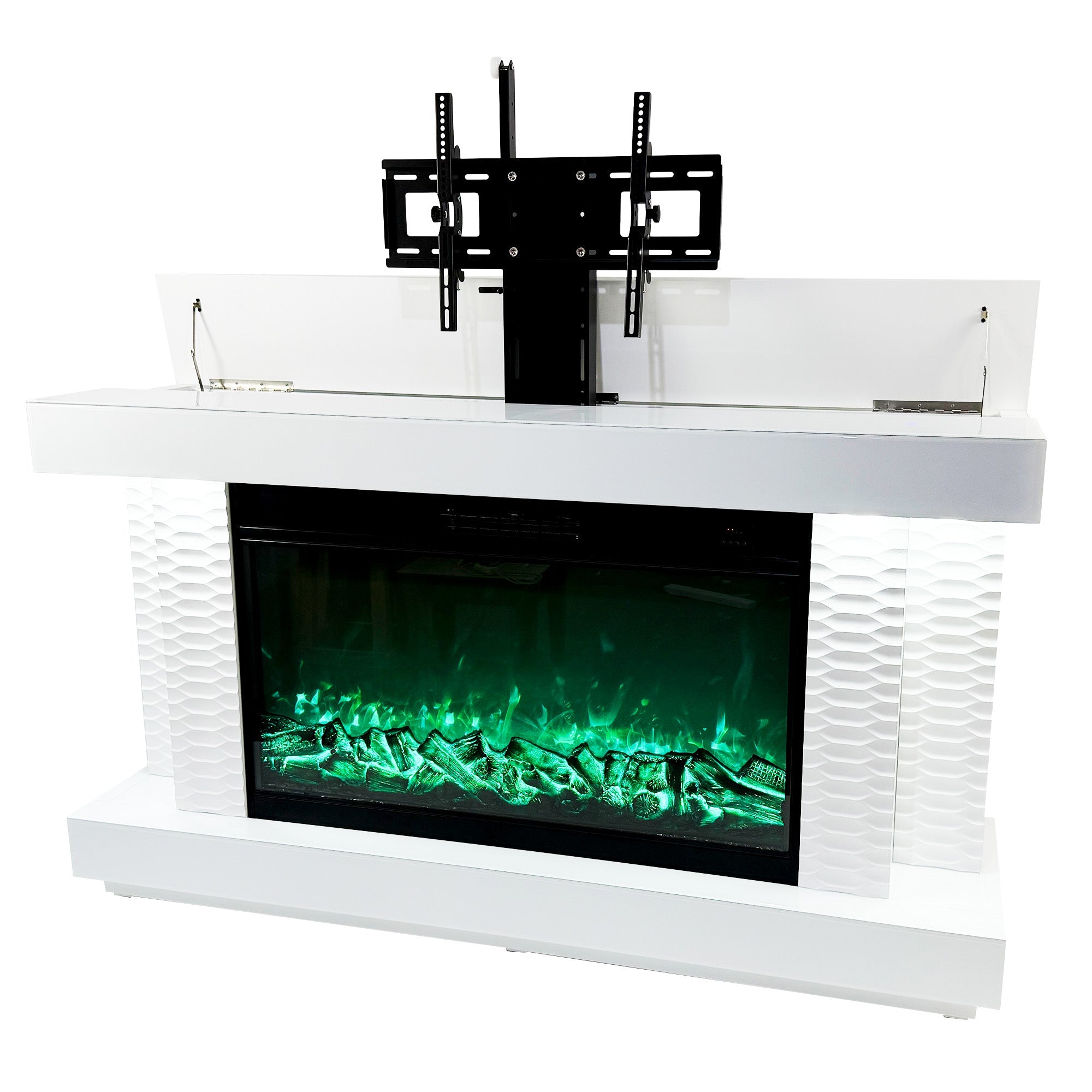 Fully Assembled 71" TV Stand Fireplace with Heating Function and Bluetooth speaker