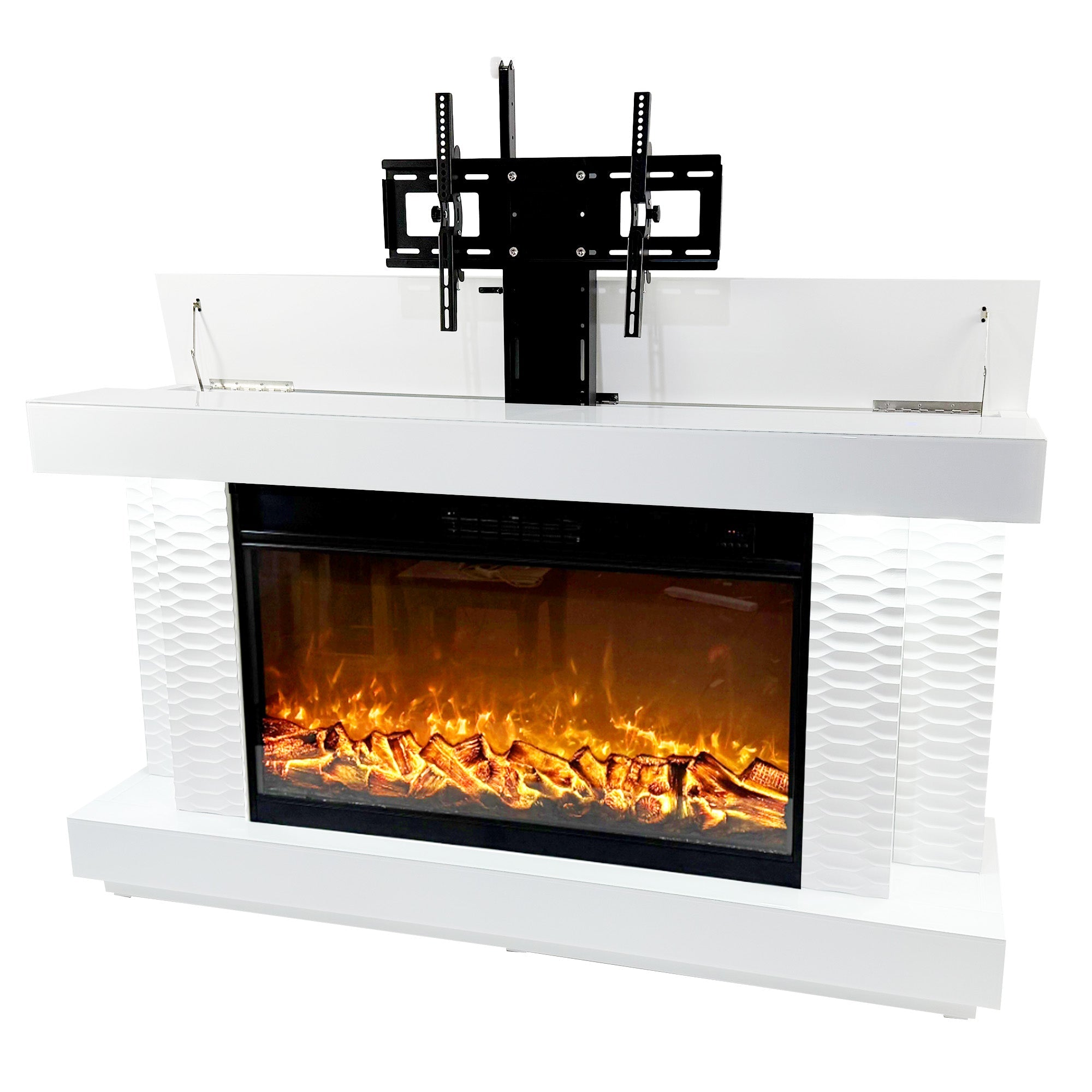 Fully Assembled 71" TV Stand Fireplace with Heating Function and Bluetooth speaker