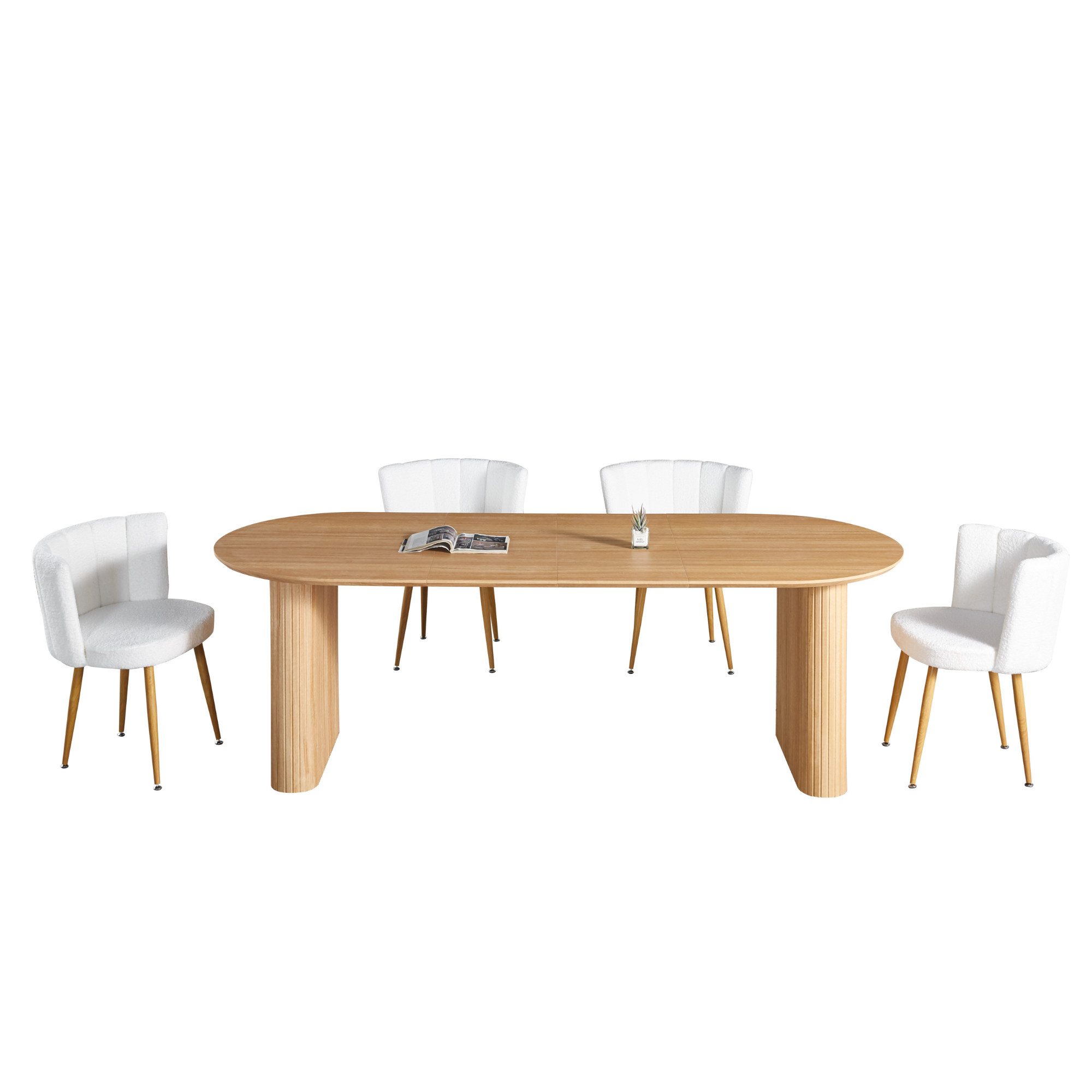 Oval MDF Tabletop Dining Set