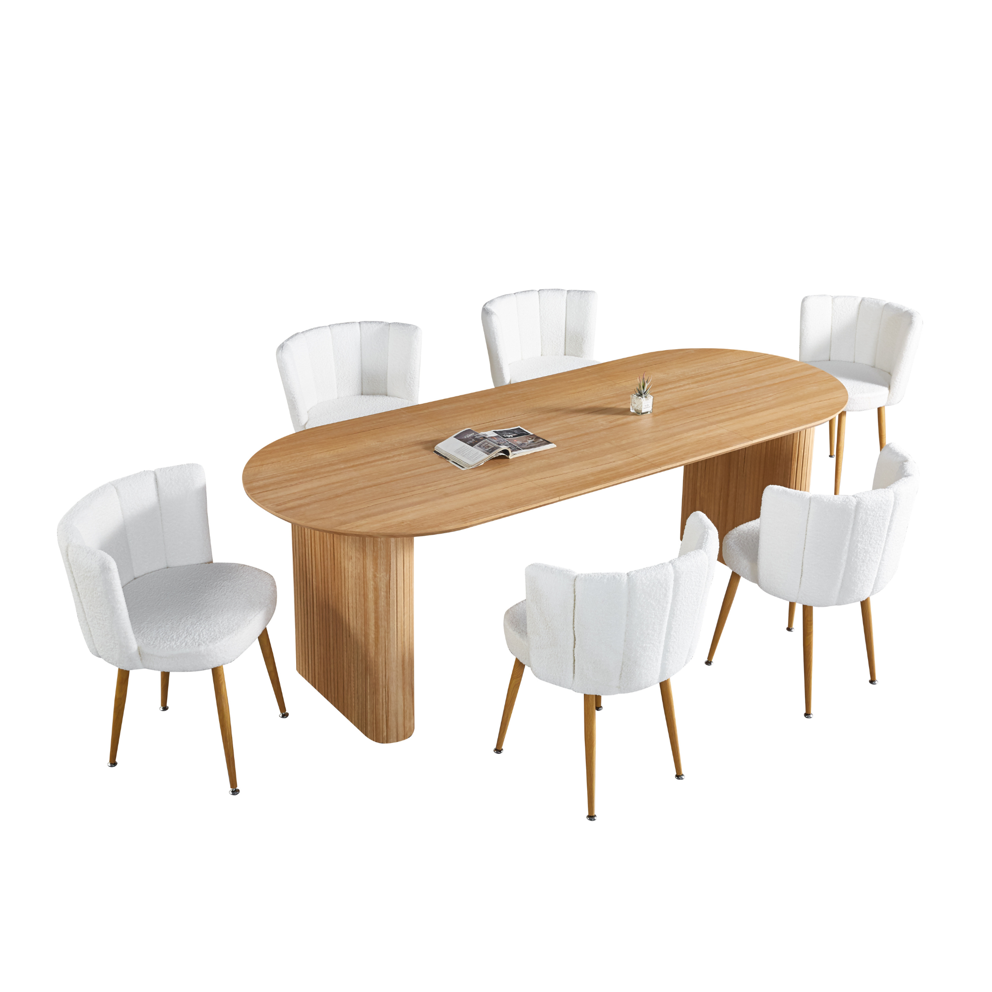 Oval MDF Tabletop Dining Set