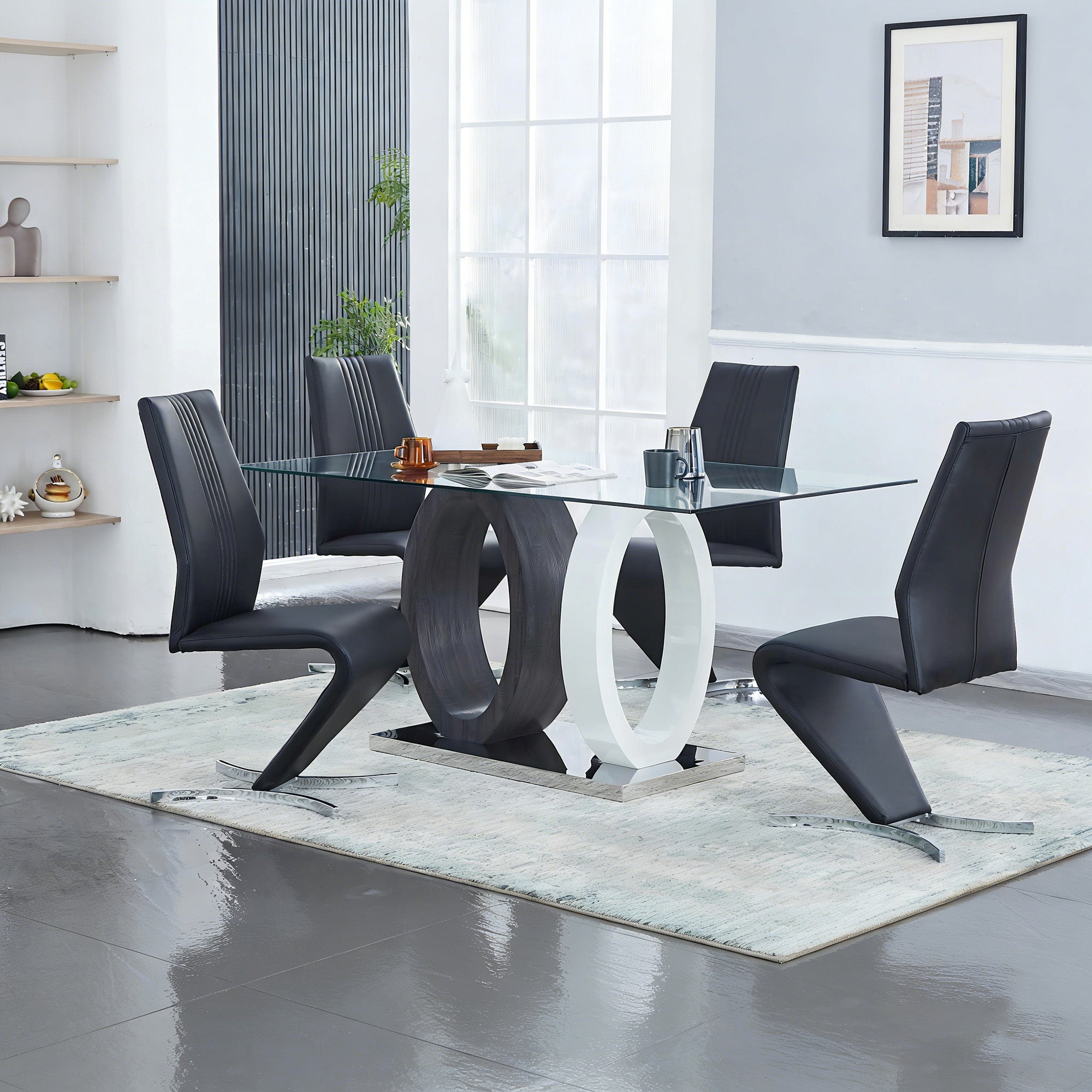 Black Faux Leather Dining Chairs