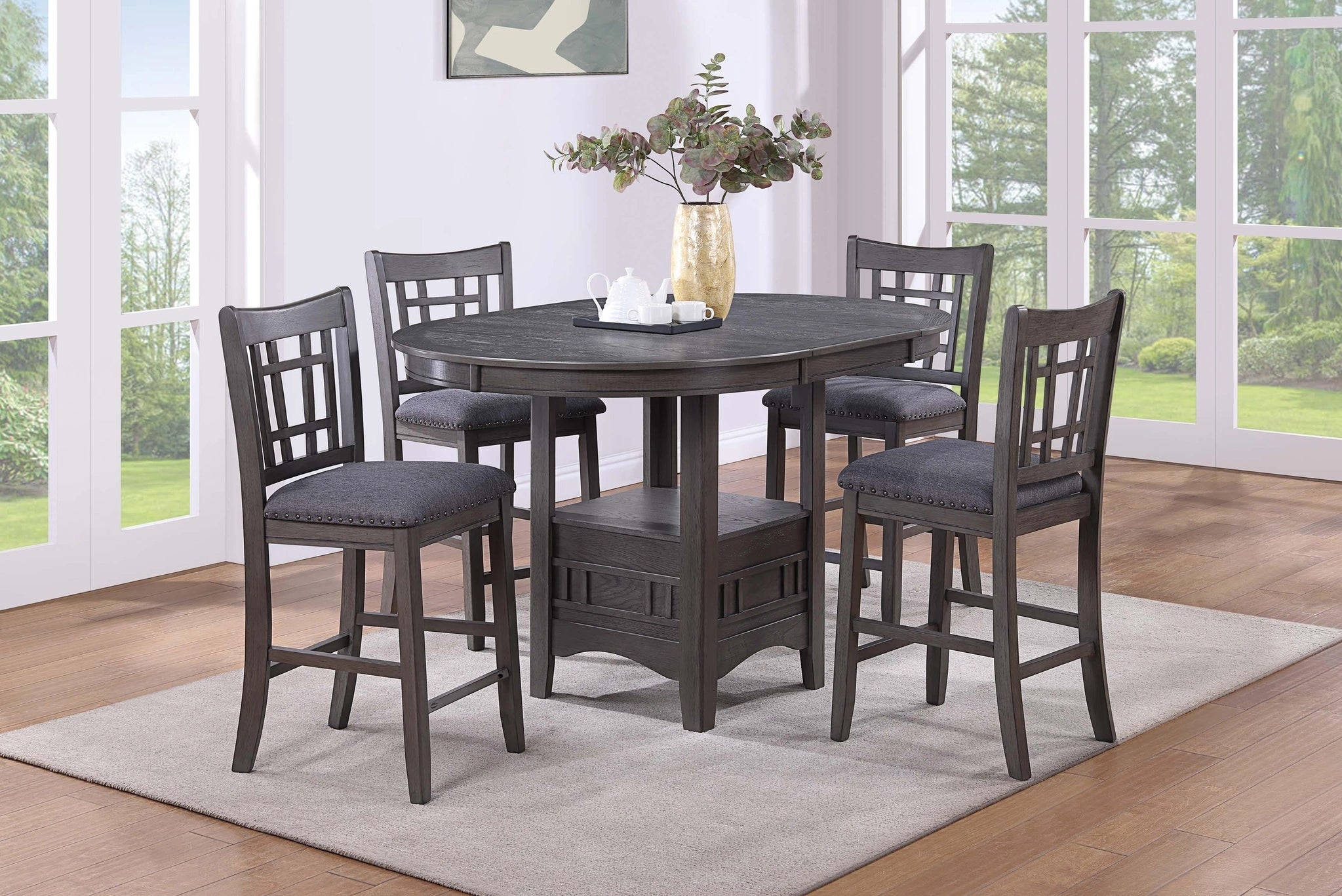 Yuewoo Counter Height Table in Grey