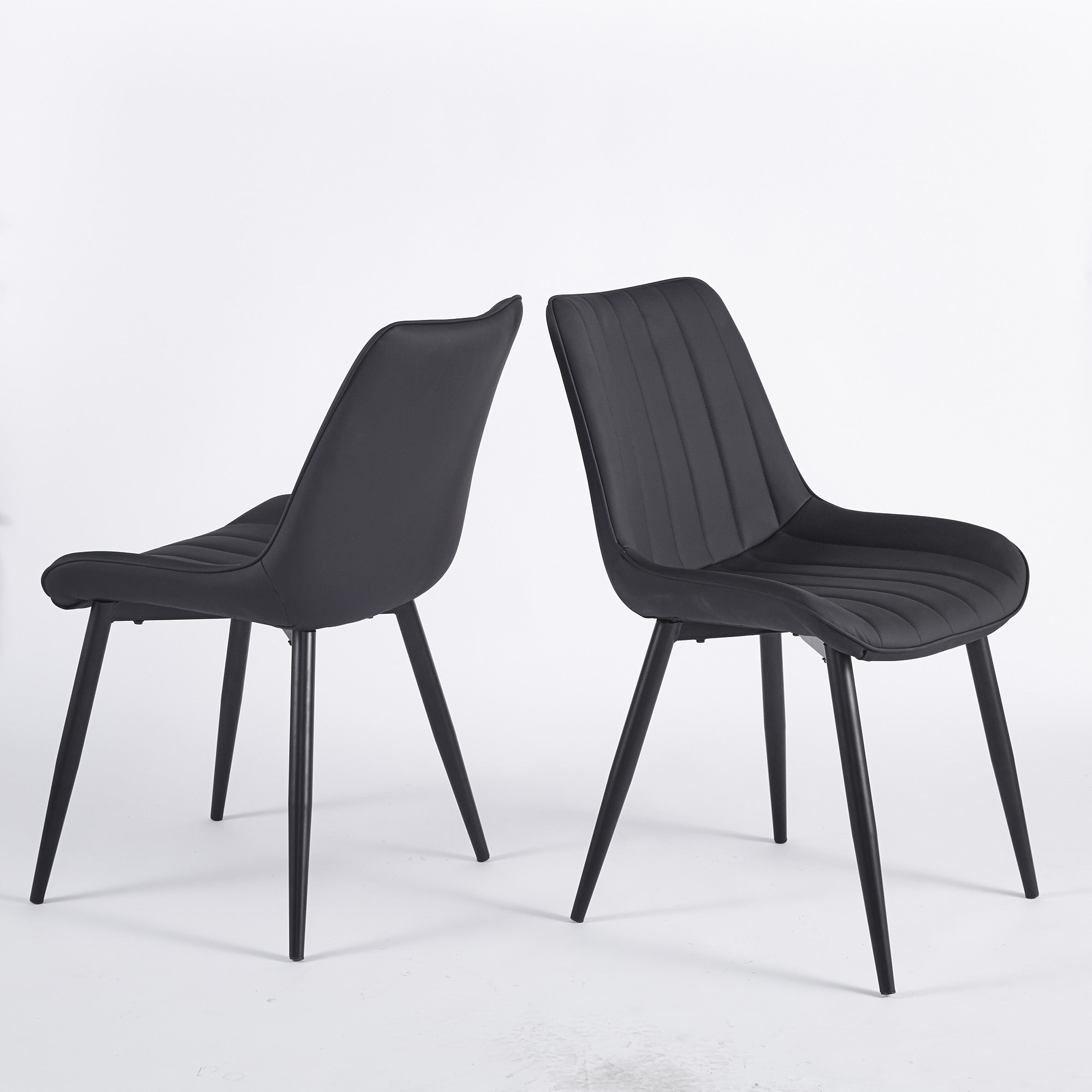 Dining Chairs Modern Leather with Metal Legs 2pCS/CTN