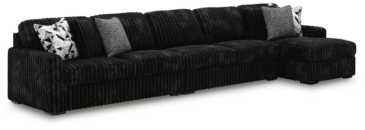 Midnight-Madness Sectional with Chaise - Onyx