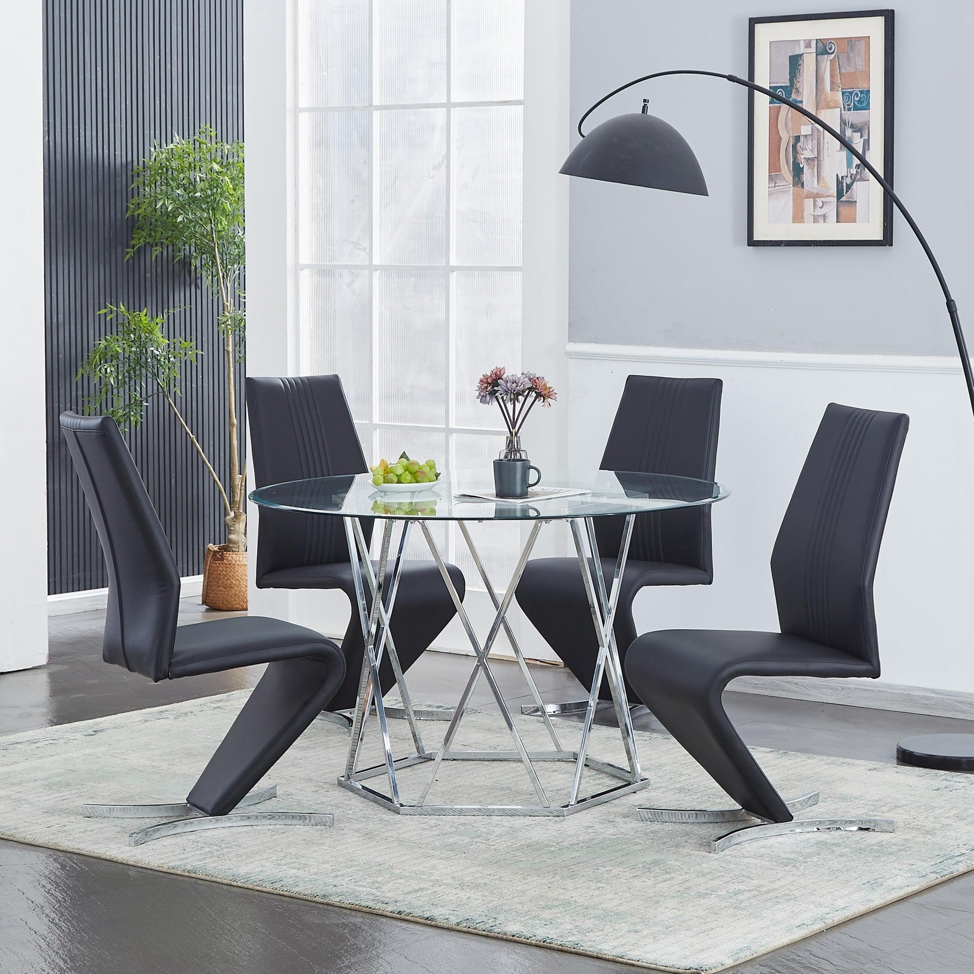 Black Faux Leather Dining Chairs