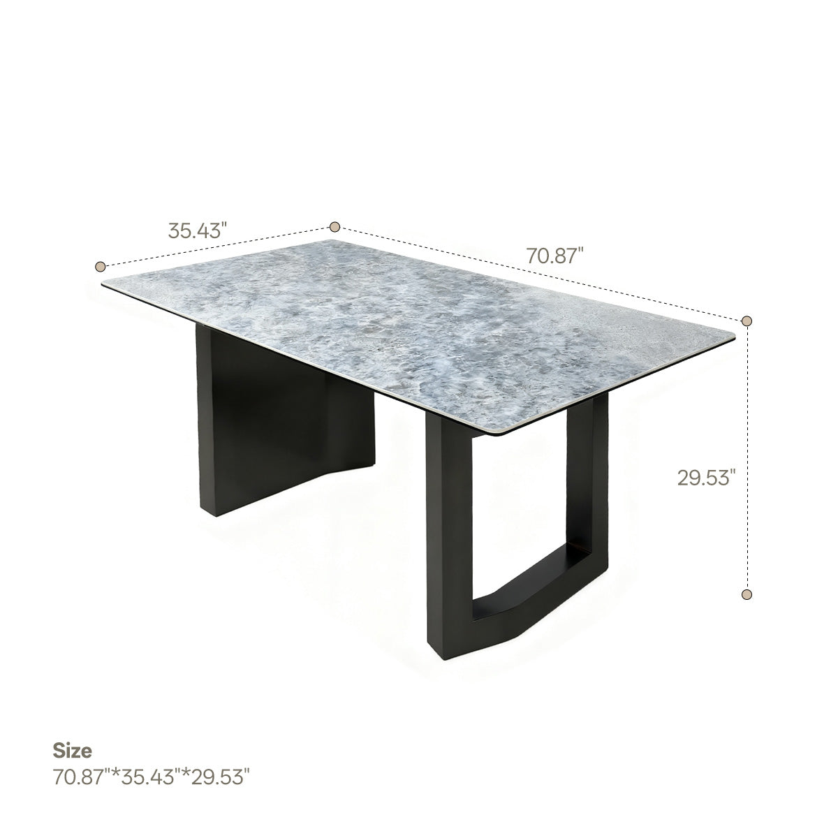 Rock plate dining table(Blue crystal)