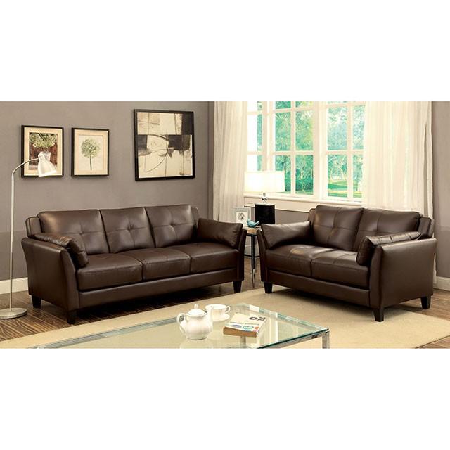 YSABEL Brown Love Seat, Brown (K/D)
