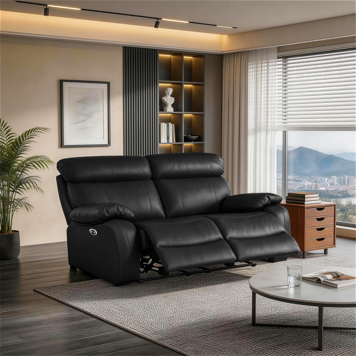 Harry Black Power Motion Loveseat
