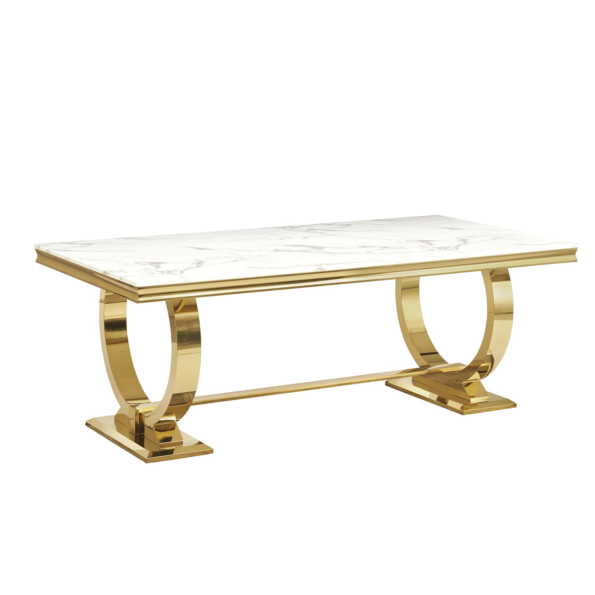 detail of sleek dining table legs and support suitable for furniture store display