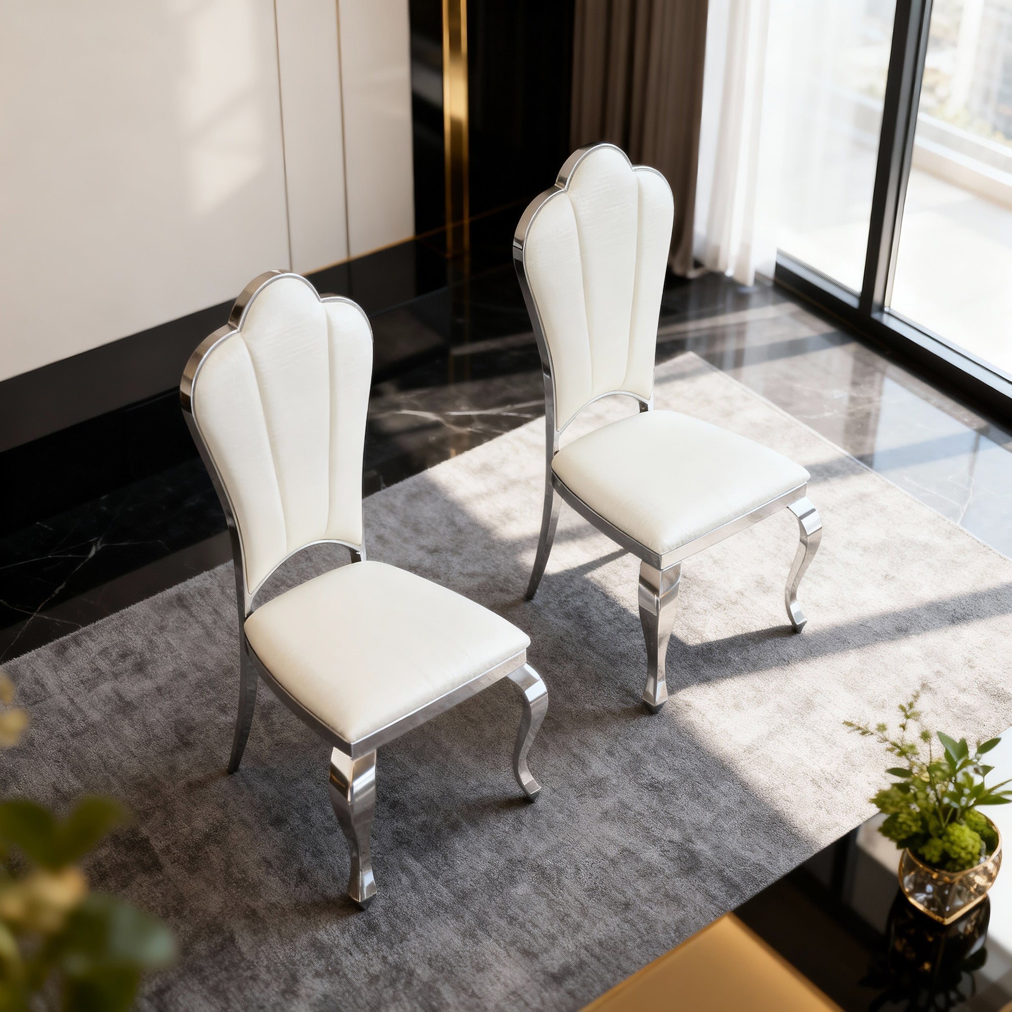 Mirror Gold Finish Dining Chair