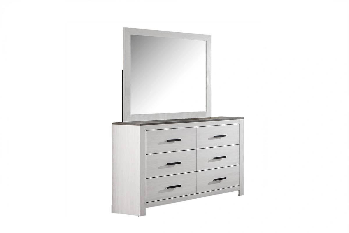 Chuint Mirror in Whitewash