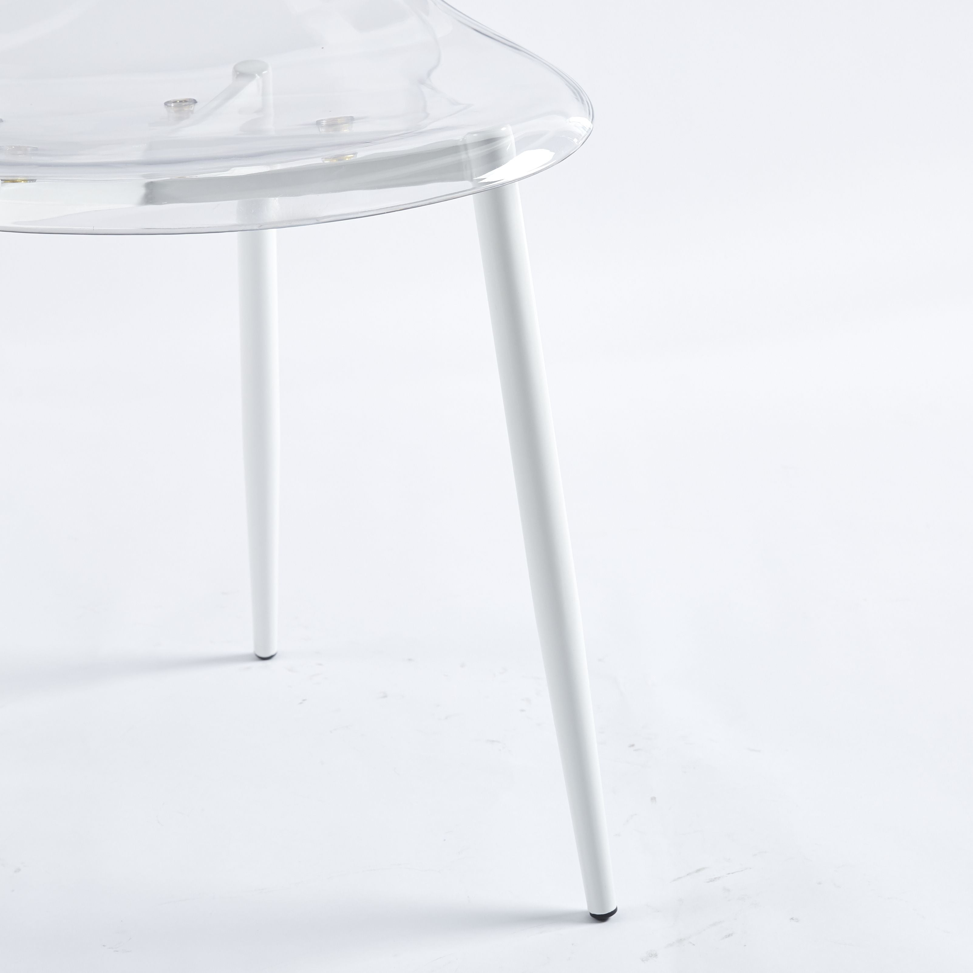 Clear Acrylic Accent Side Chairs w/ Metal Legs for Dining/Kitchen/Living Room