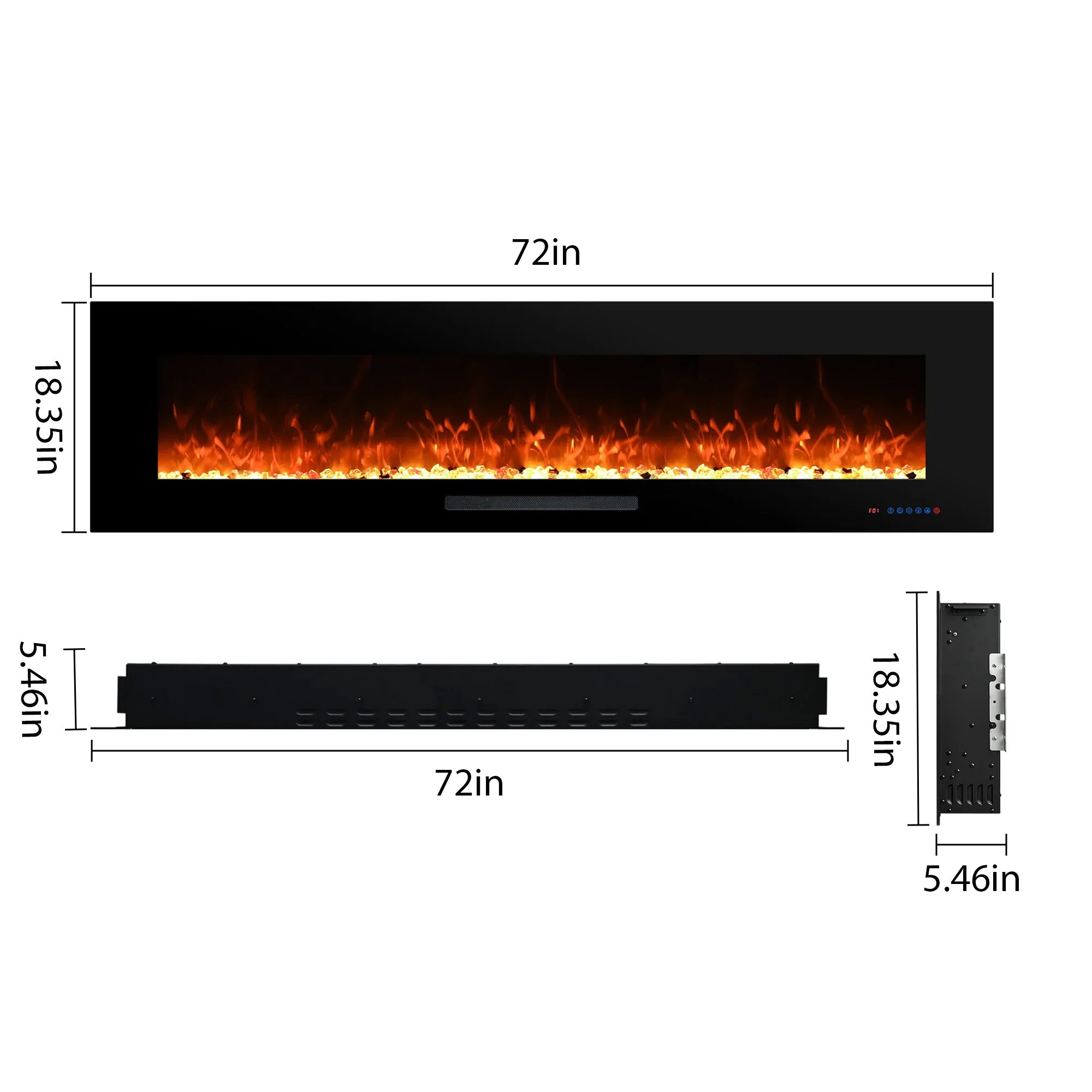 Fully Assembled 72" Electric Fireplace WM72DR