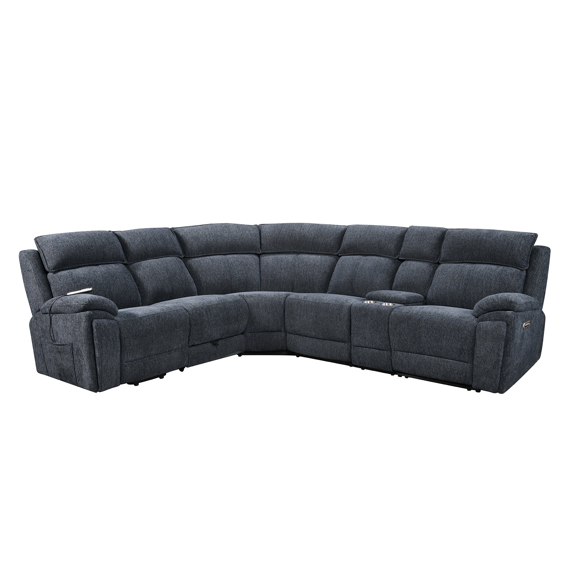 Power Recliner Sectional Fabric Sofa MC3020 Blue