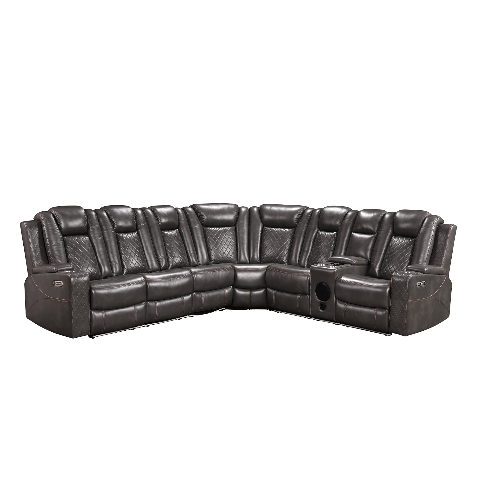 Alice Power Recliner Sectional Gray