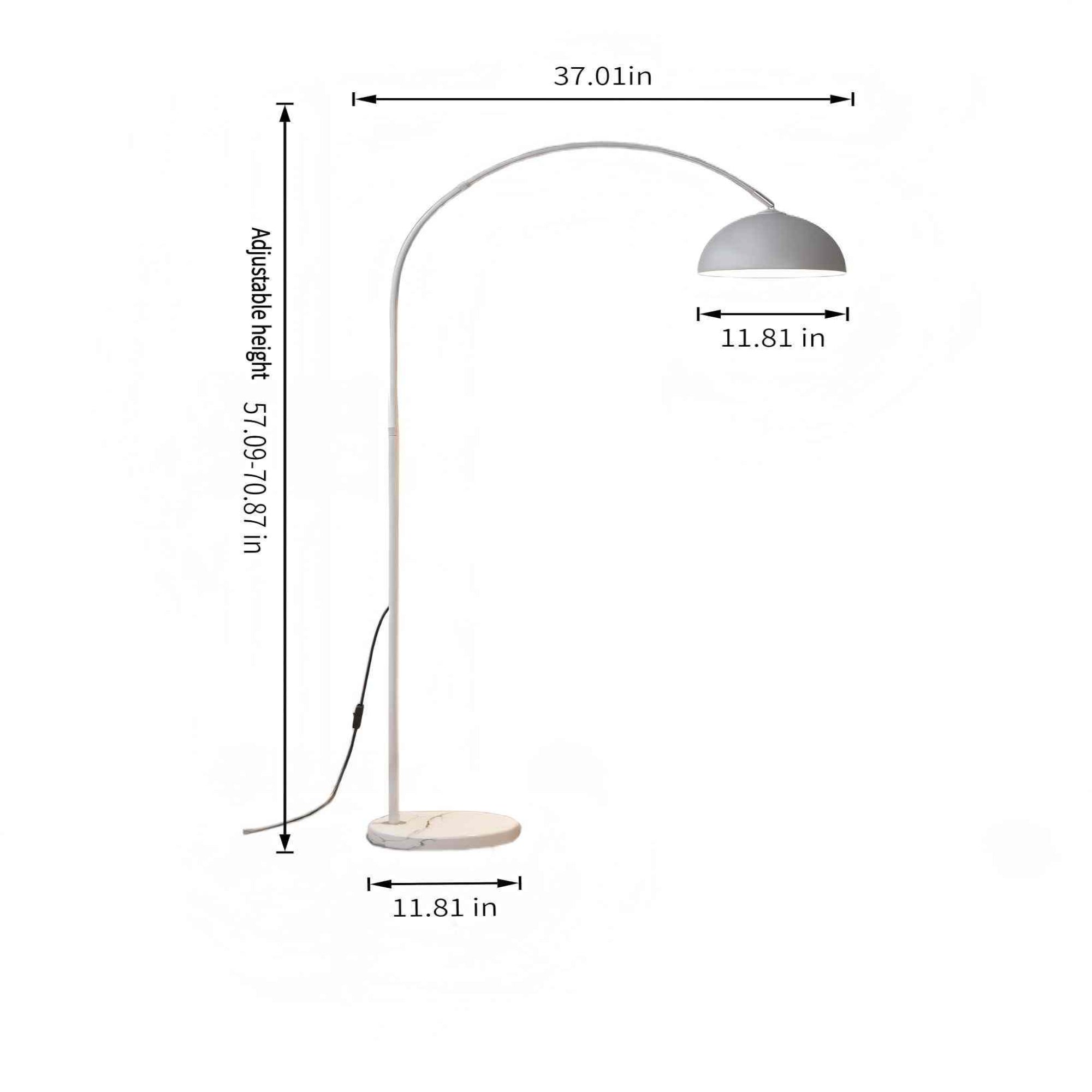 White Arc Floor Lamp: Soft-globe Nordic style for living rooms and bedrooms