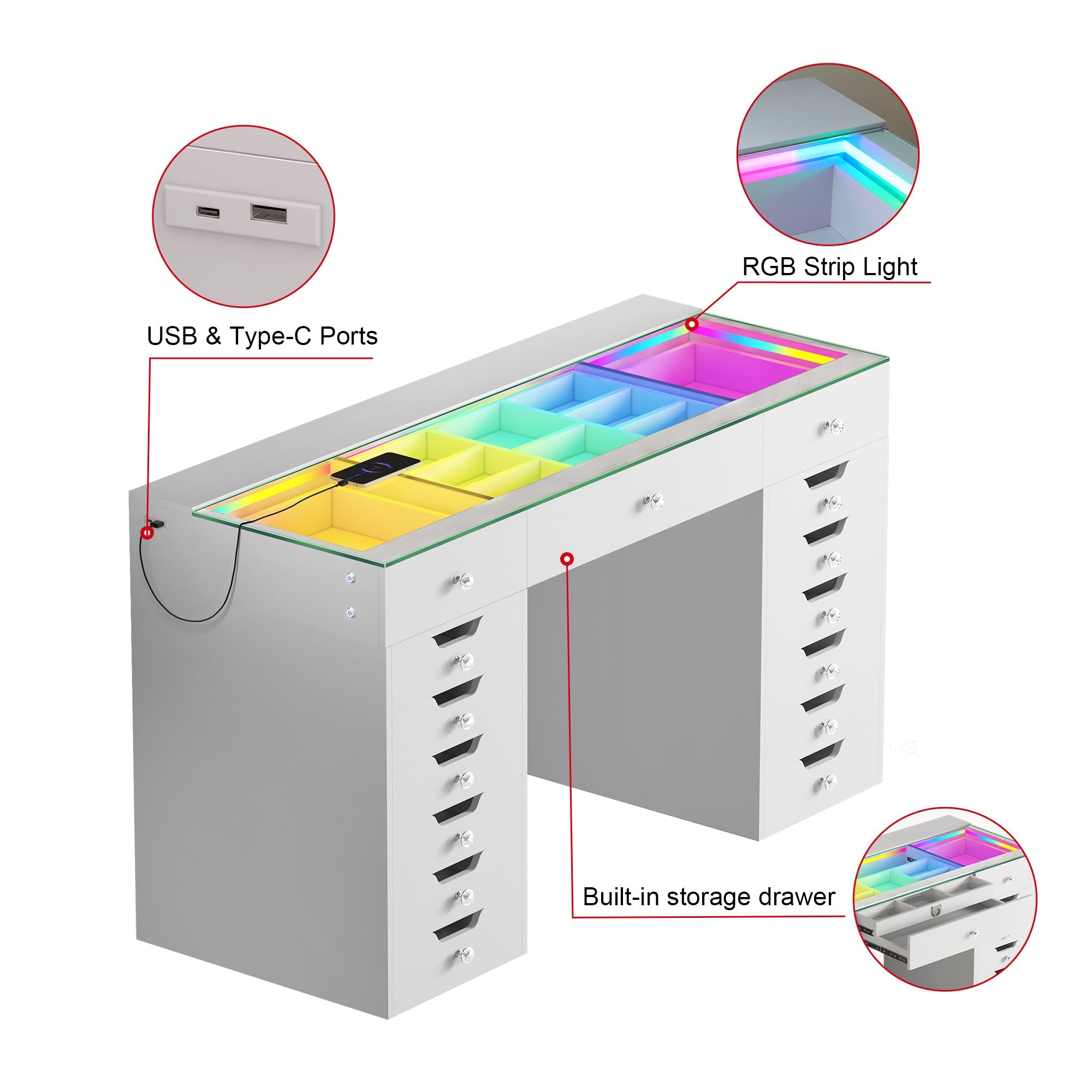 VANITII Lisa Vanity Desk Pro