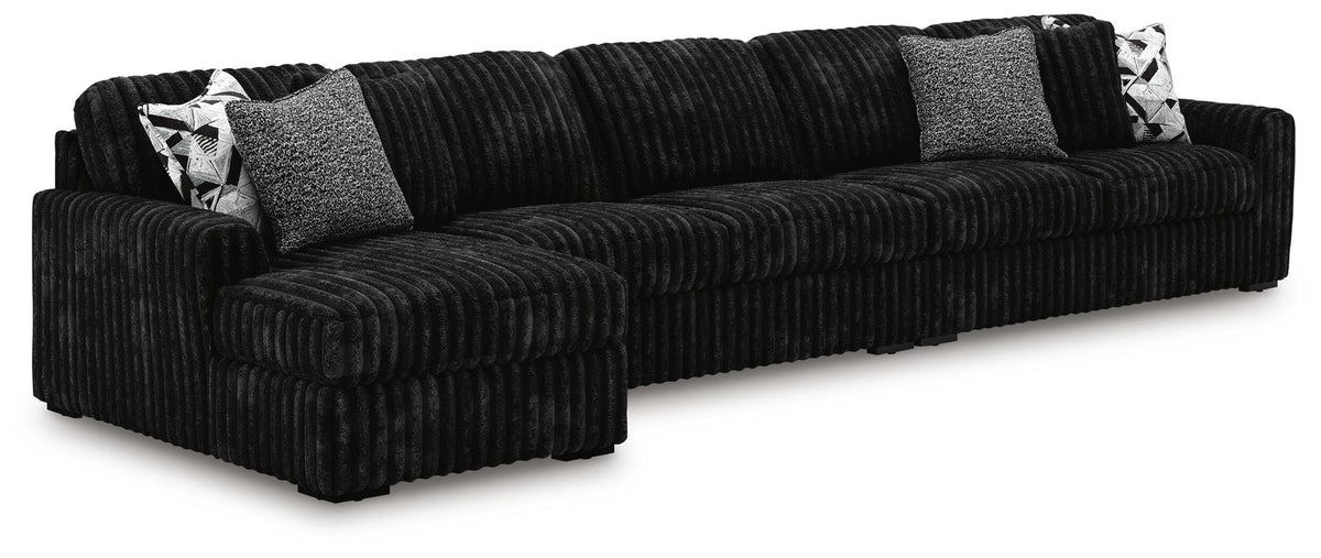 Midnight-Madness Sectional with Chaise - Onyx