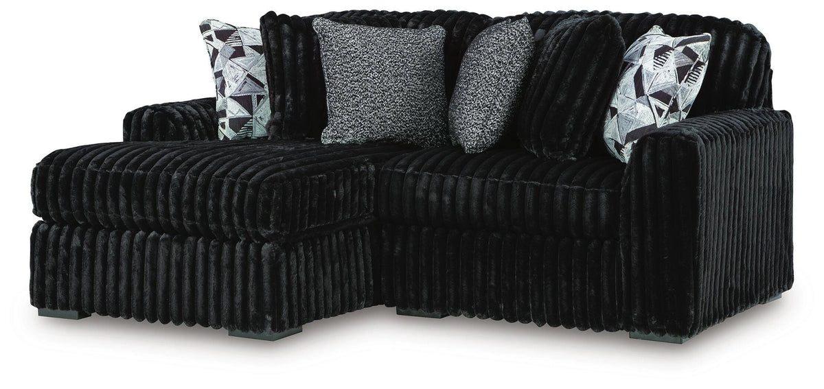 Midnight-Madness Sectional with Chaise - Onyx