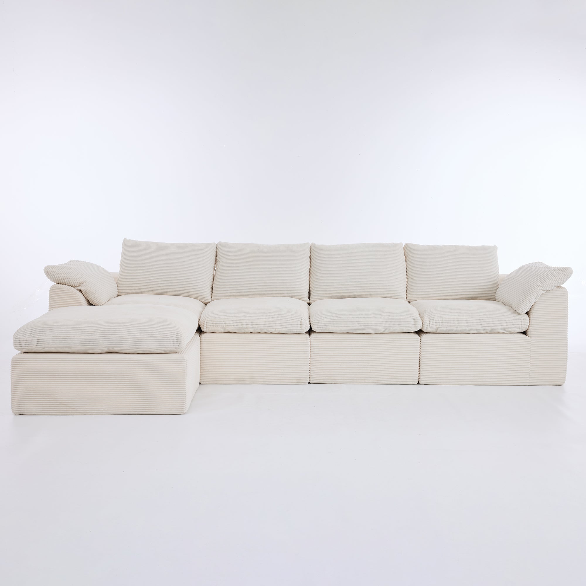 Michia Modular Sectional 6-piece Beige with Ottoman