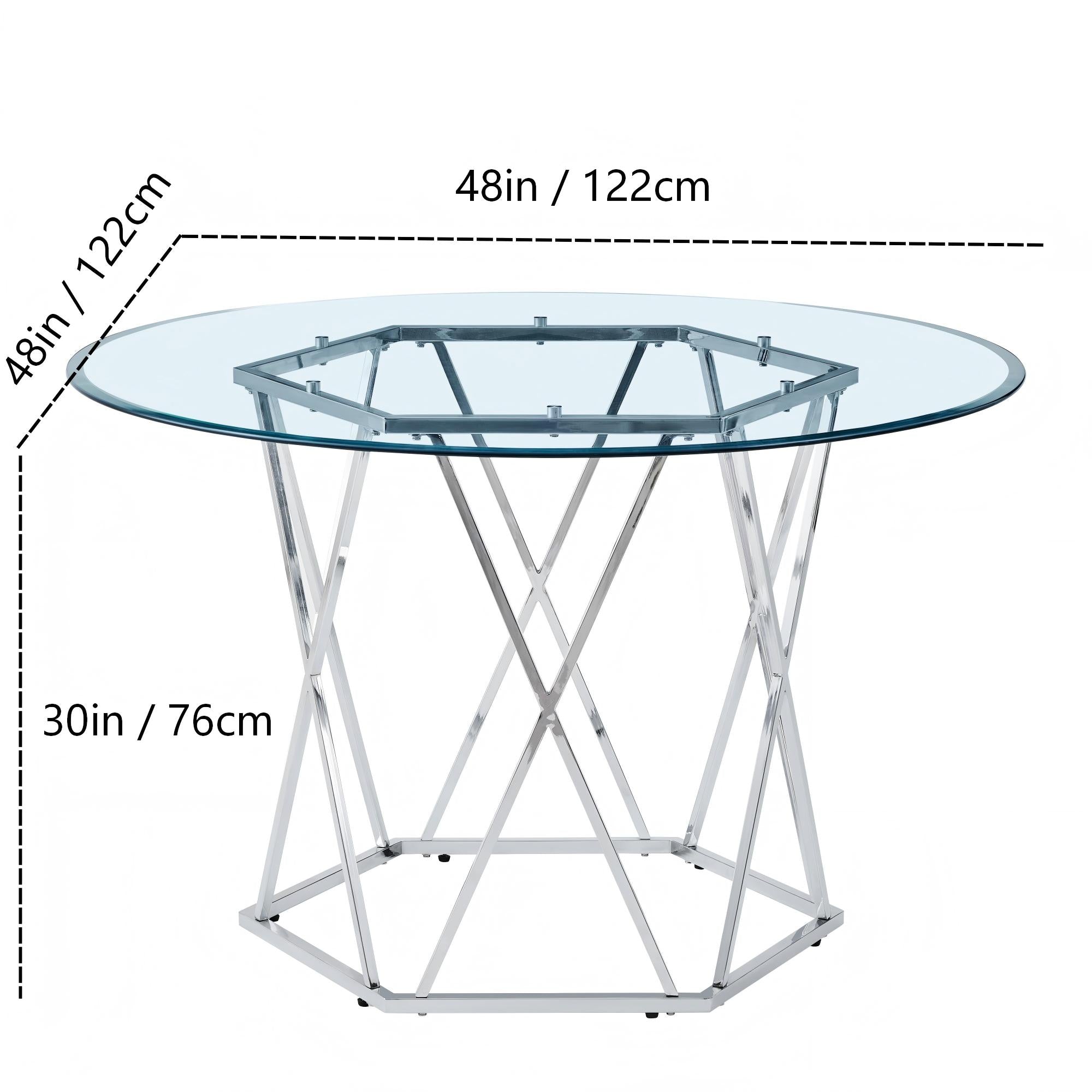 Glass Top 5-Piece Dining Set with Black Chairs