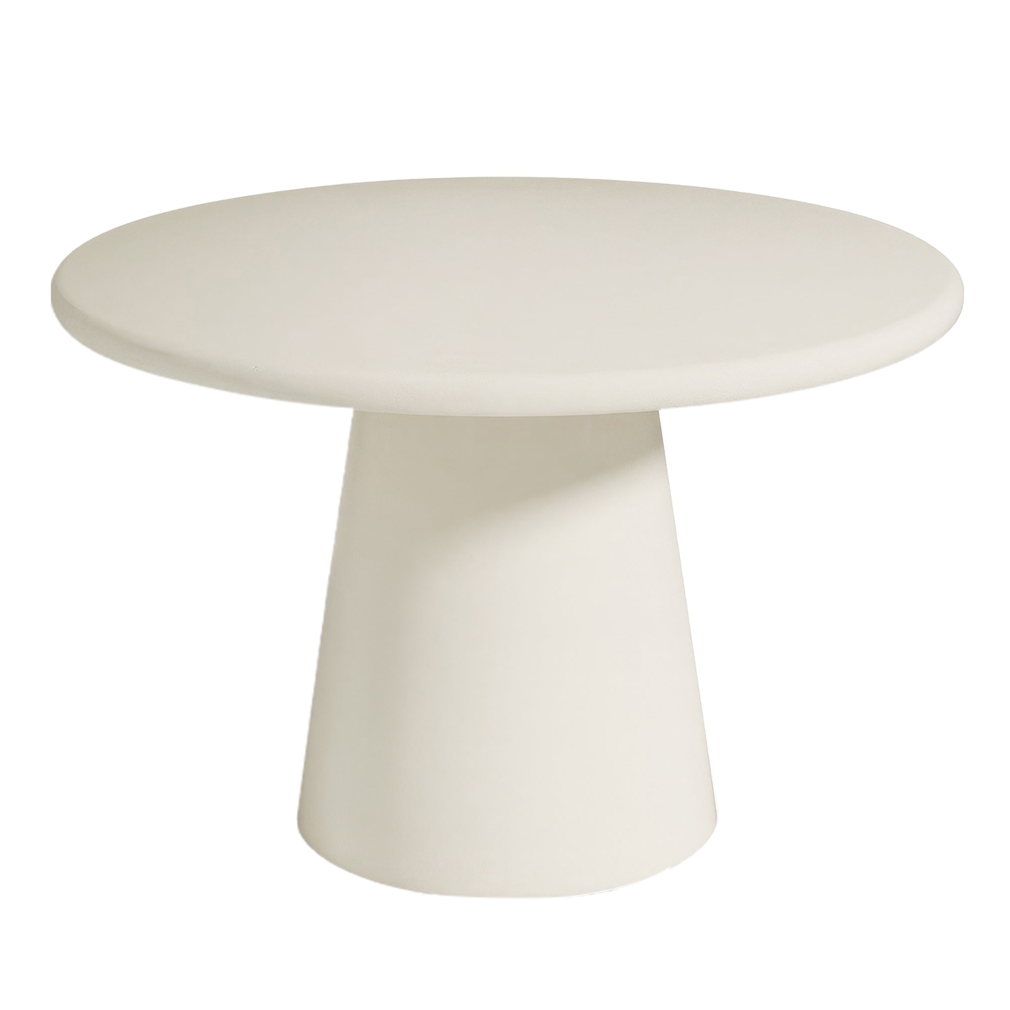 45″Round Dining Table with Cement Finished Top, Beautiful Cylindrical Base