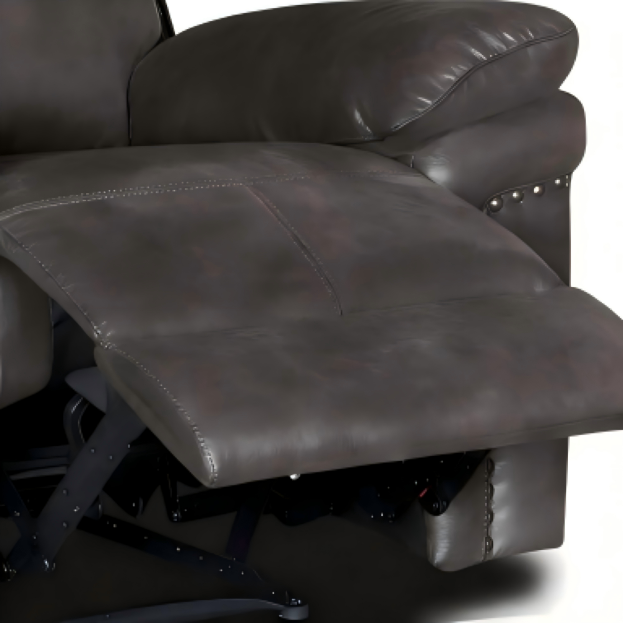 Bison Power Recliner & 1-Seater Sofa with Armrests and Storage, Breathable Leather, Home Theater Seating