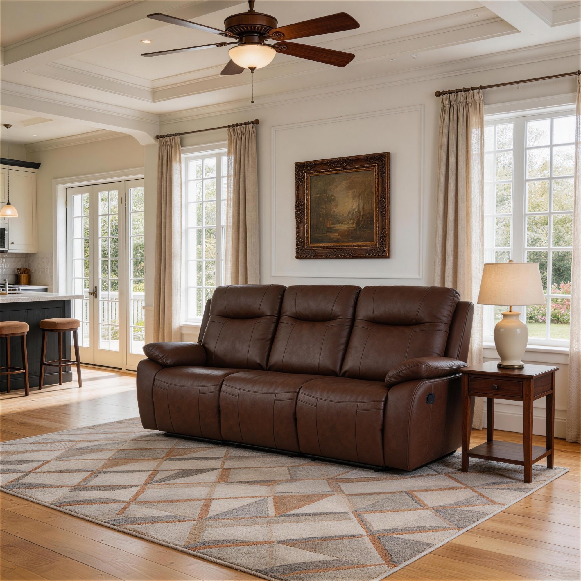 Evian Manual Recliner sofa is placed in the living room,being both beautiful and practical.