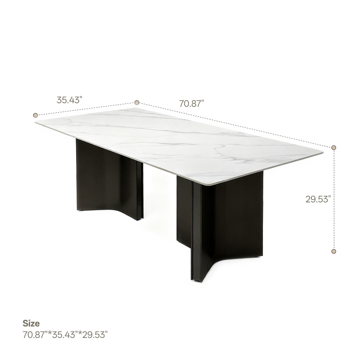 Rock plate dining table(Bright Light Snow Mountain Stone)