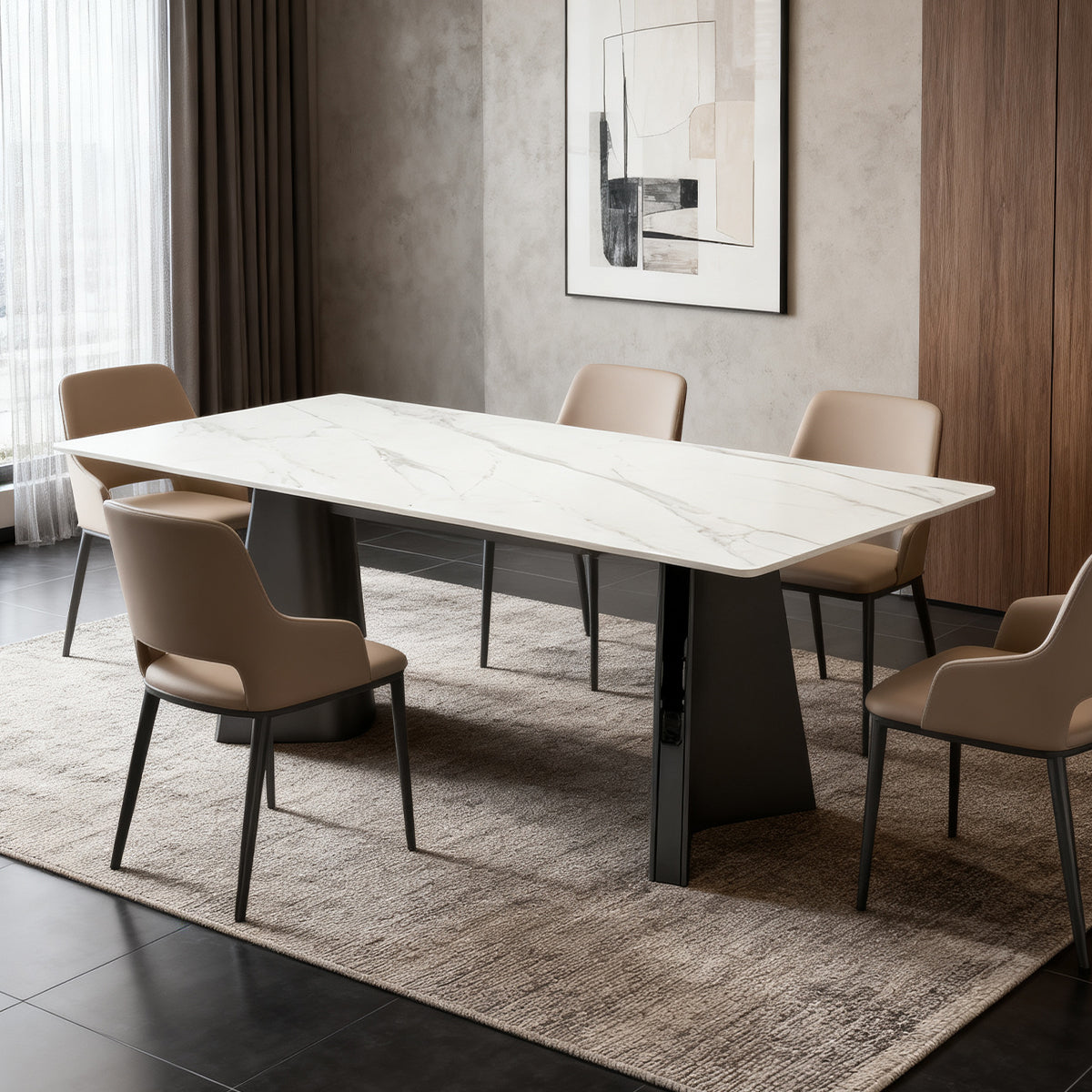Rock plate dining table（Platinum diamond）