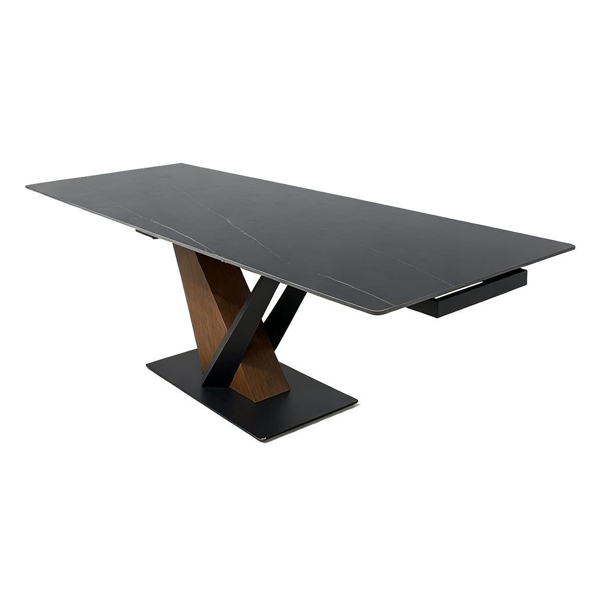 Rock plate functional dining table（Lauren Black Gold）