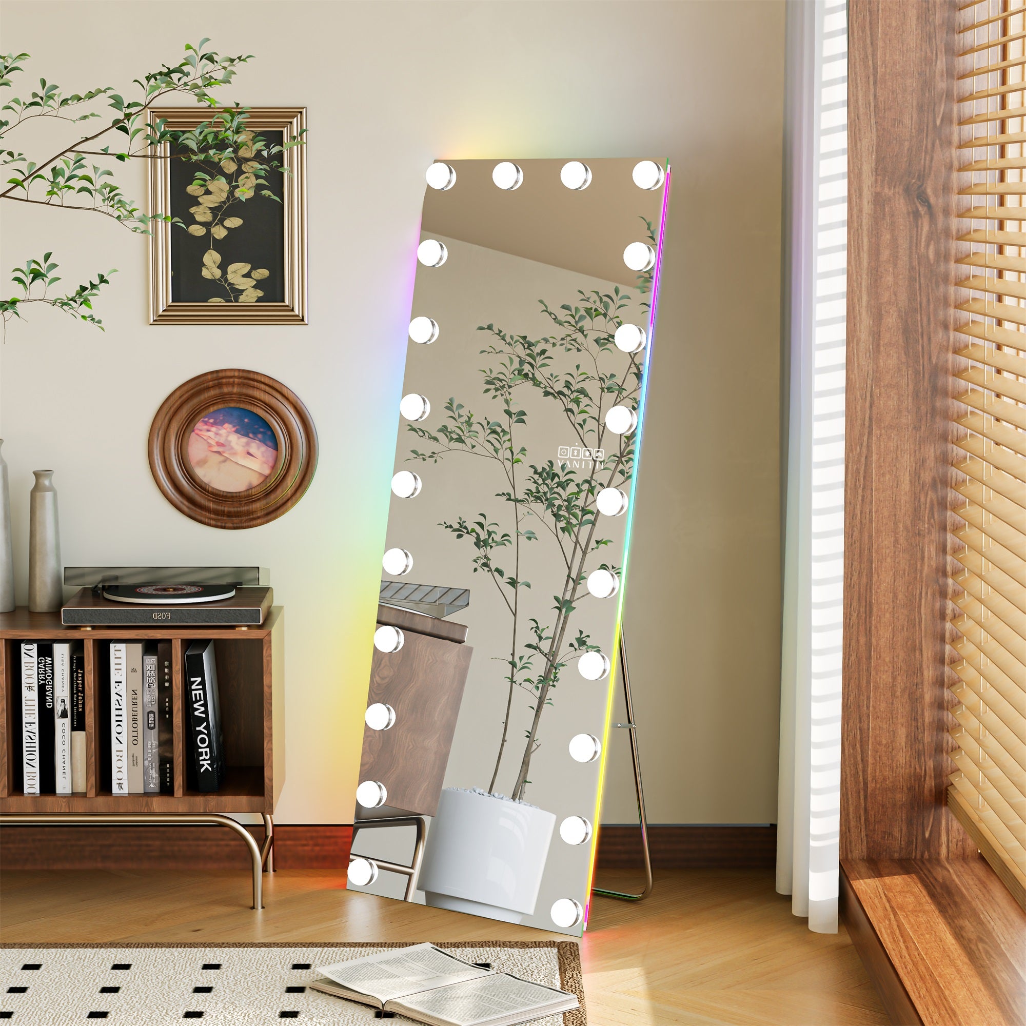VANITII Hollywood Vanity Mirror - Full Length Vanity Mirror with Bluetooth Speaker