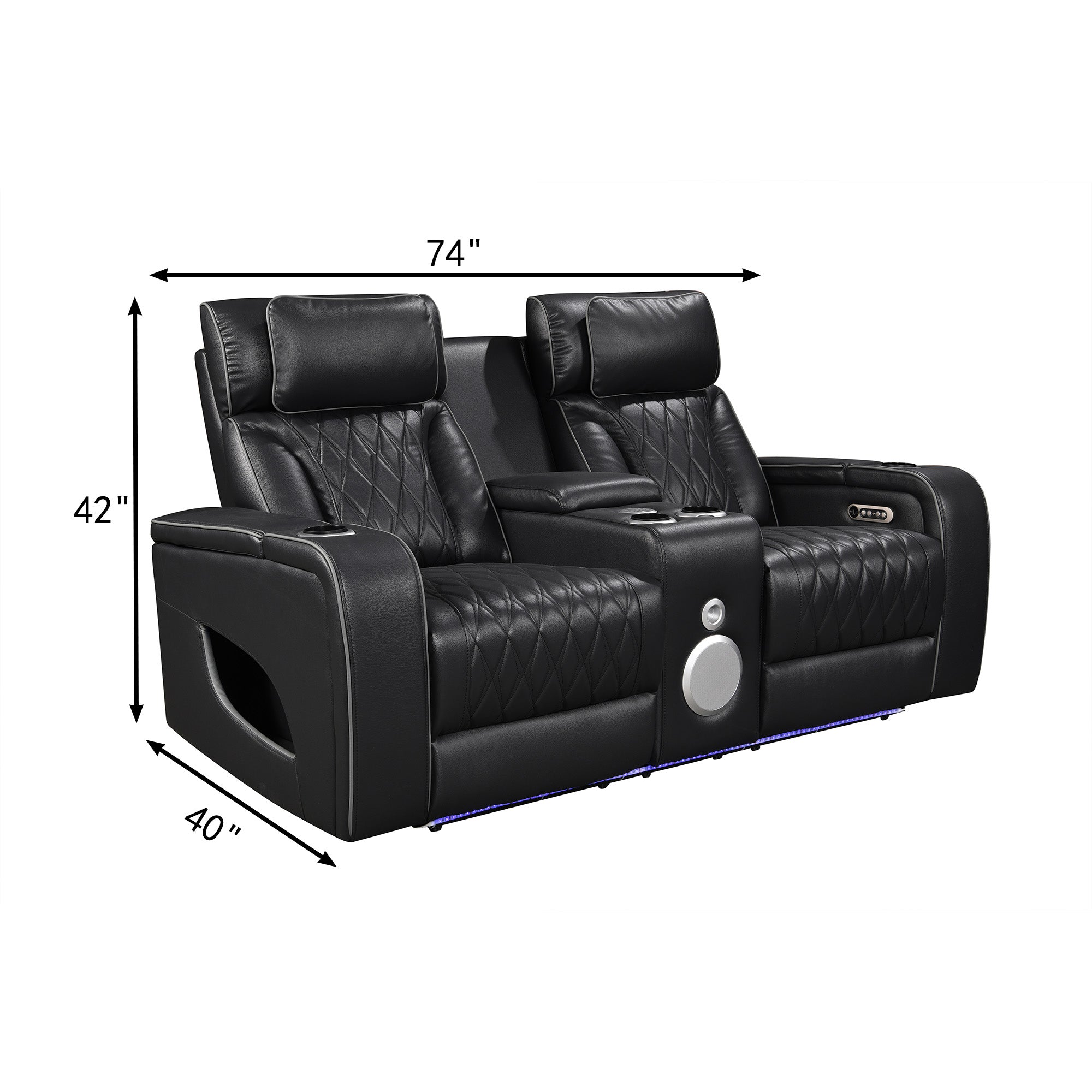 Jessie Power Recliner Black 2-seater Loveseat