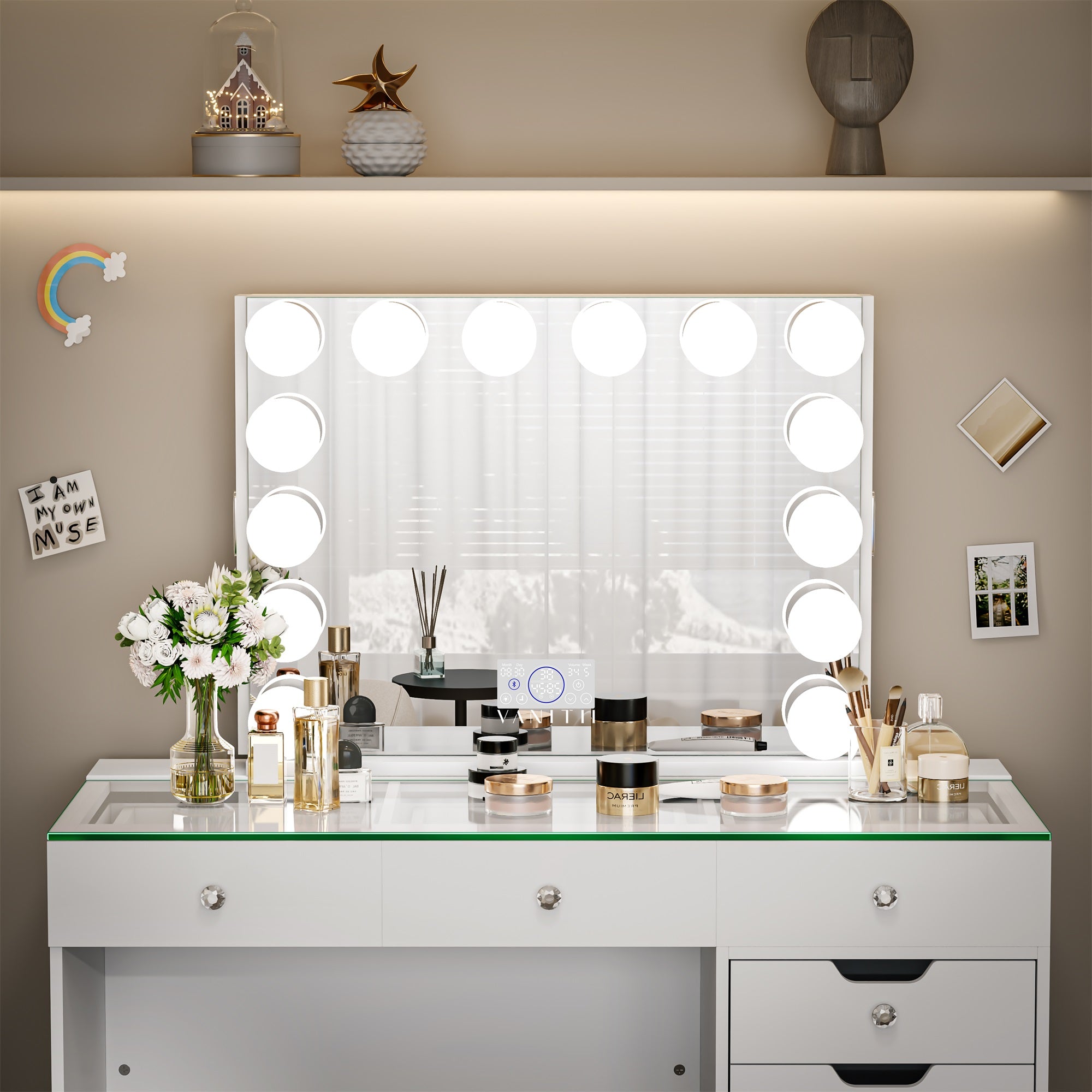 New Arrival! VANITII Marilyn Hollywood Vanity Mirror Pro with Jewelry Organizer