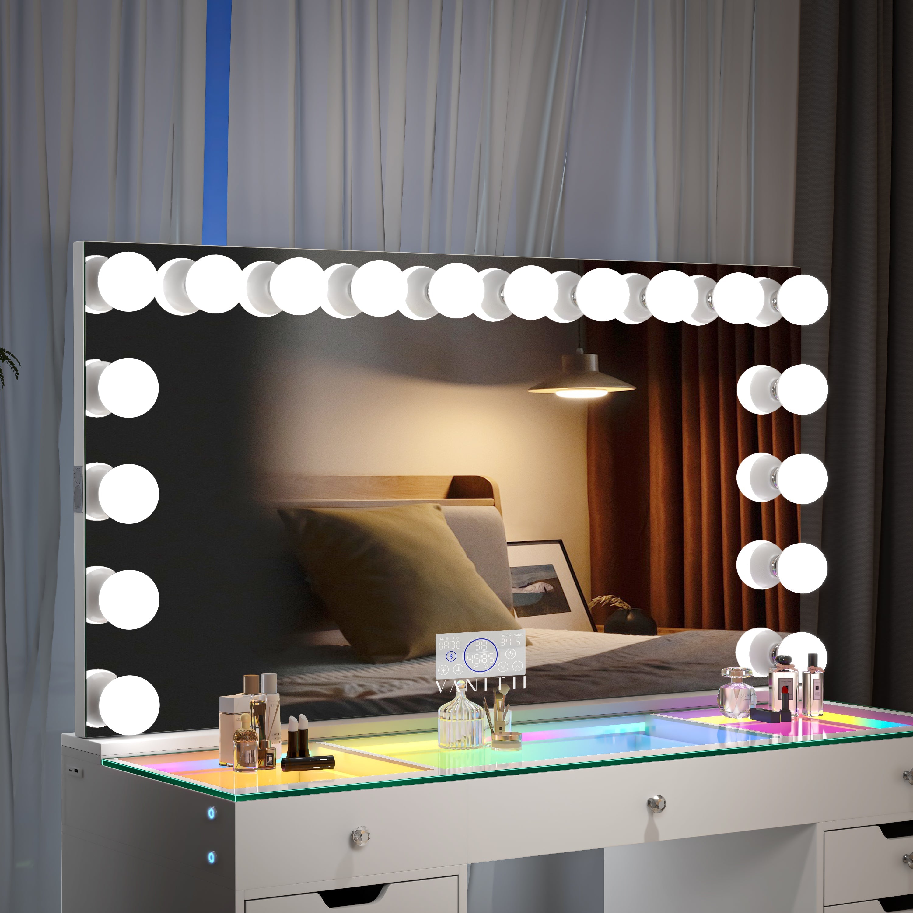 VANITII Eva Vanity Set with 18 Bulbs Hollywood Vanity Mirror