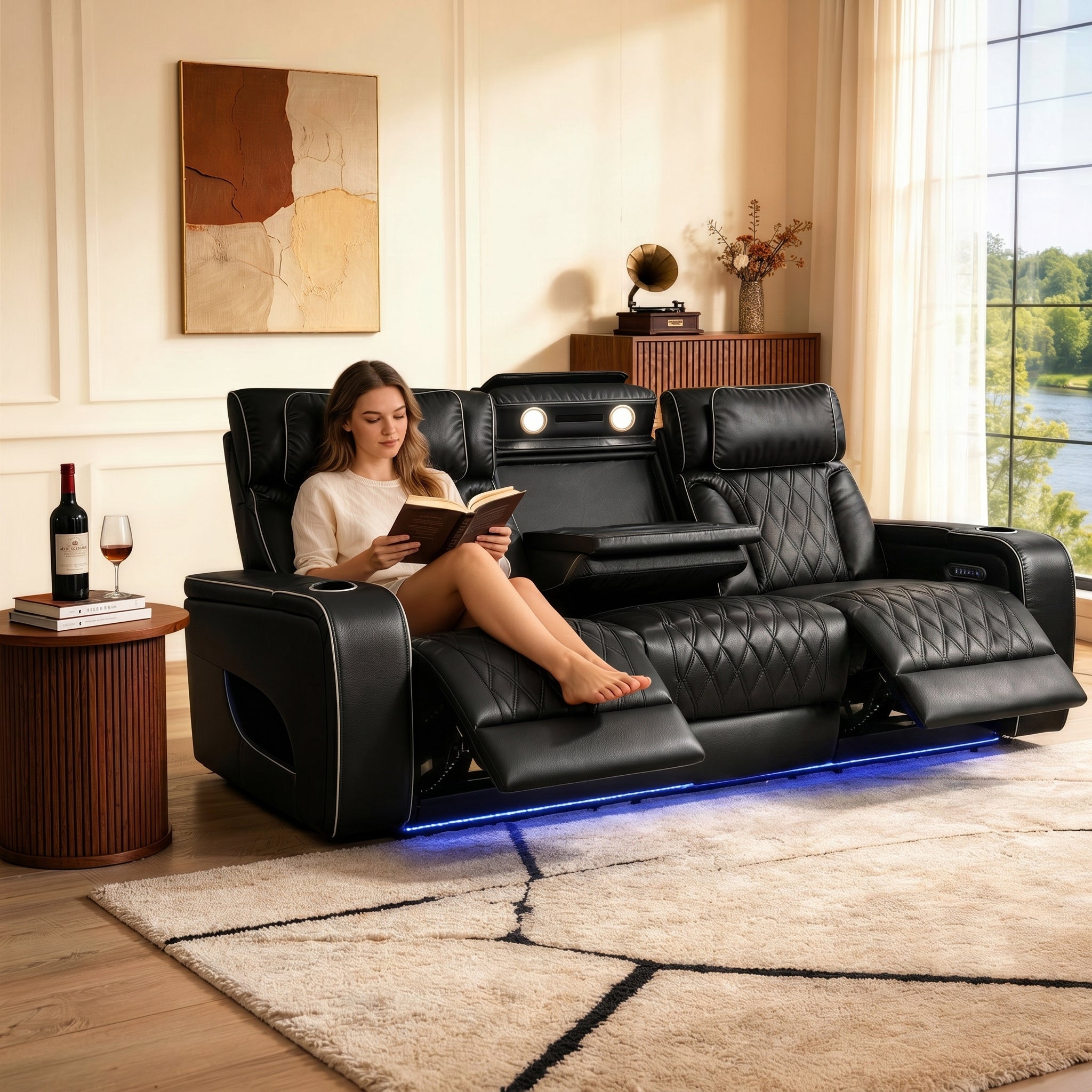 Jessie Power Recliner Black 2-seater Loveseat