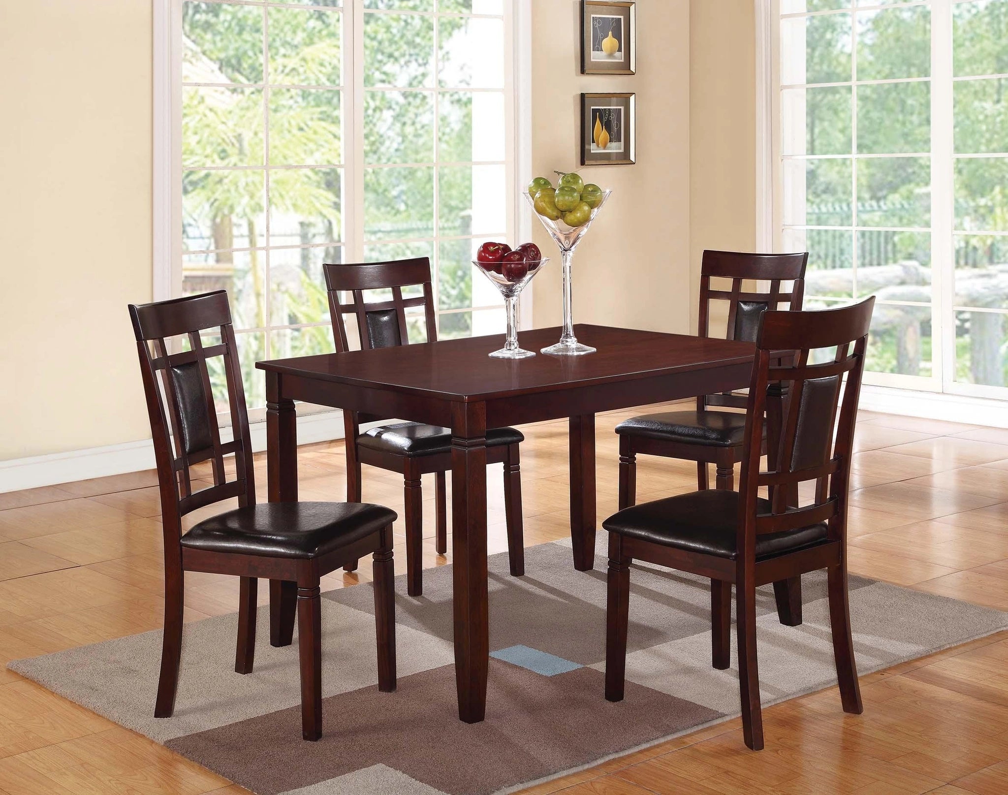 Minyou 5-Pcs Dining Set in Cherry Finish