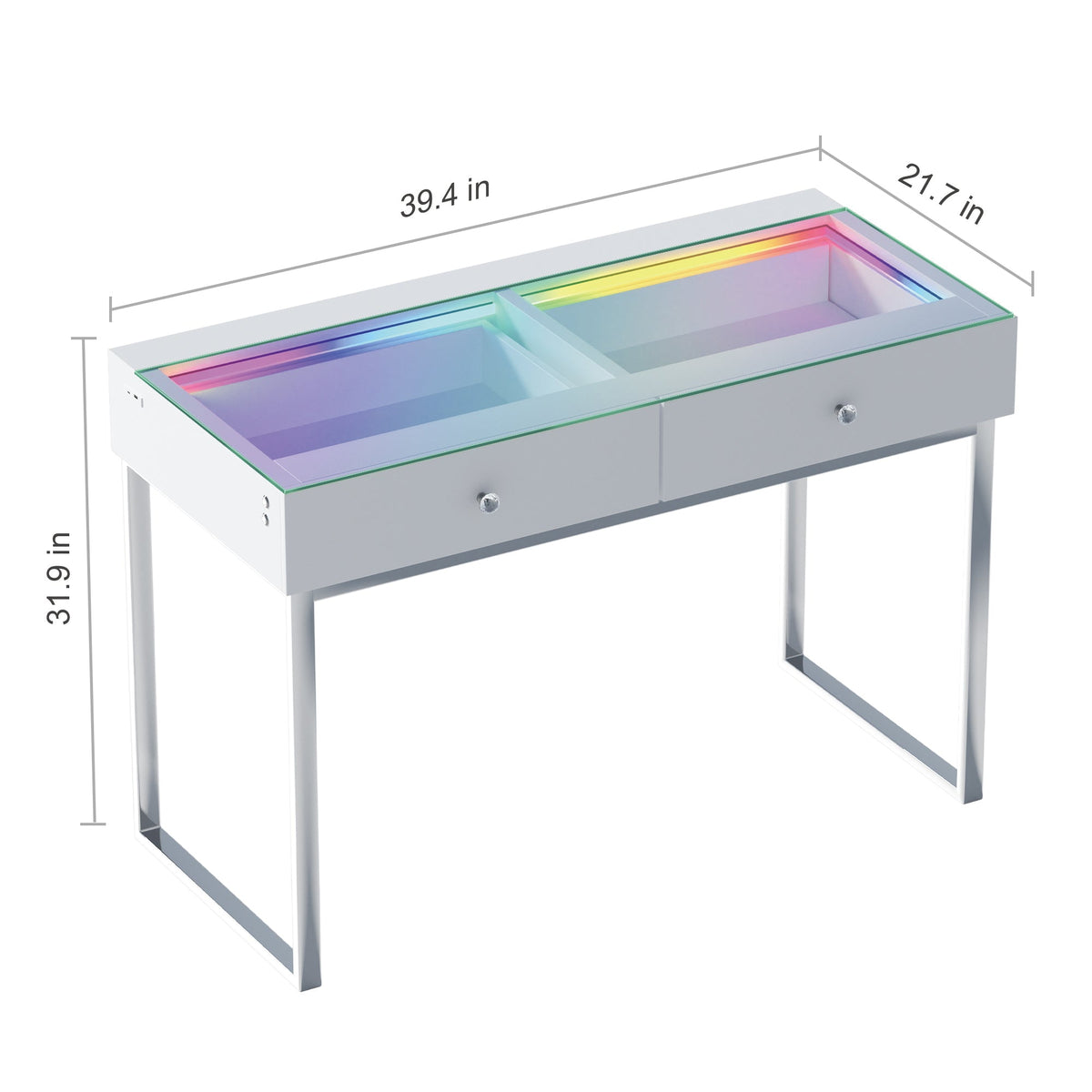 VANITII Alice RGB Vanity Desk Pro - 2 Storage Drawers