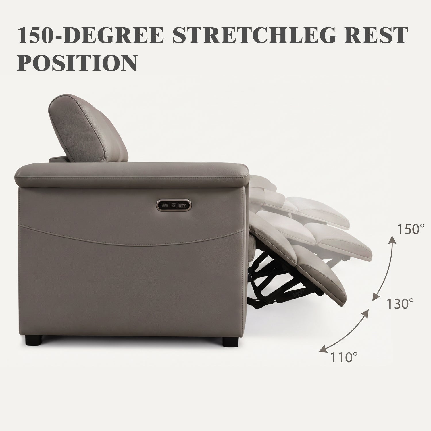 Effortlessly adjust to the 150° "sweet spot" for maximum pressure relief and deep relaxation.