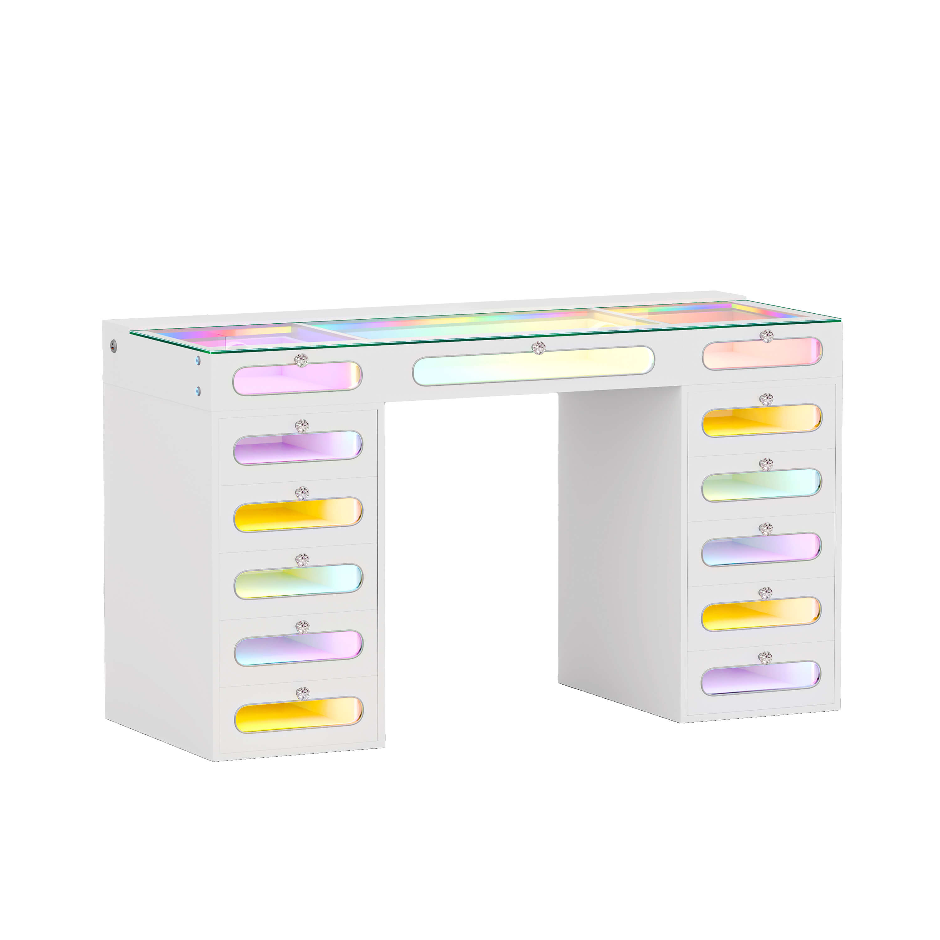 VANITII Priscilla Vanity Desk With 13 Storage Drawers